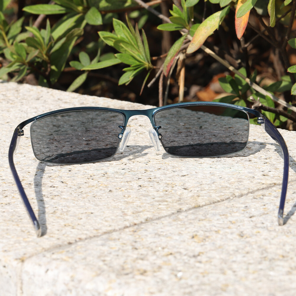 Classic Men Semi Rimless Photochromic Single Vision Reading Glasses +0.00~+4.00