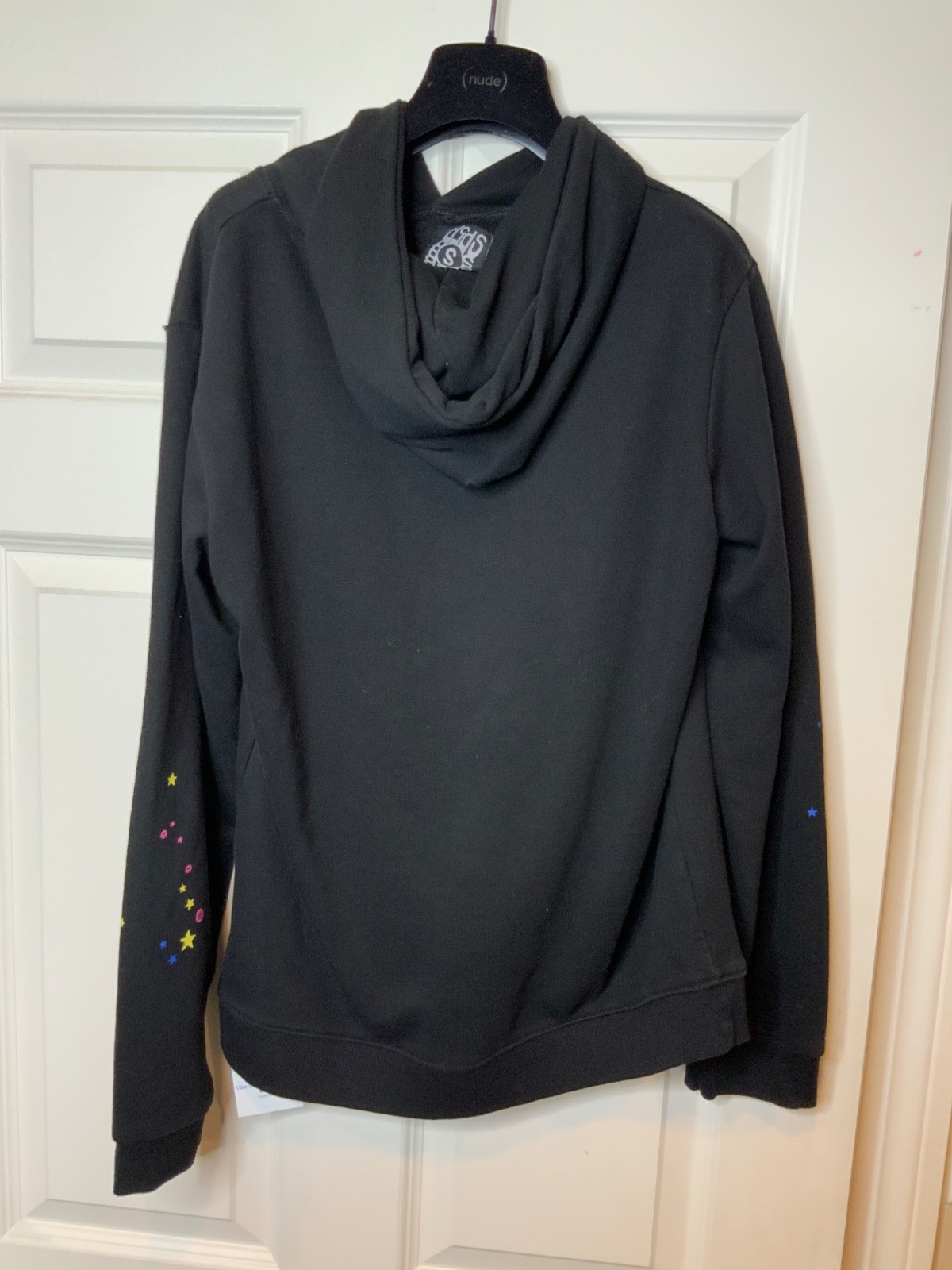 Sp5der Men’s Black Web Nevermind The Spider Hoodie Sweatshirt, Size S