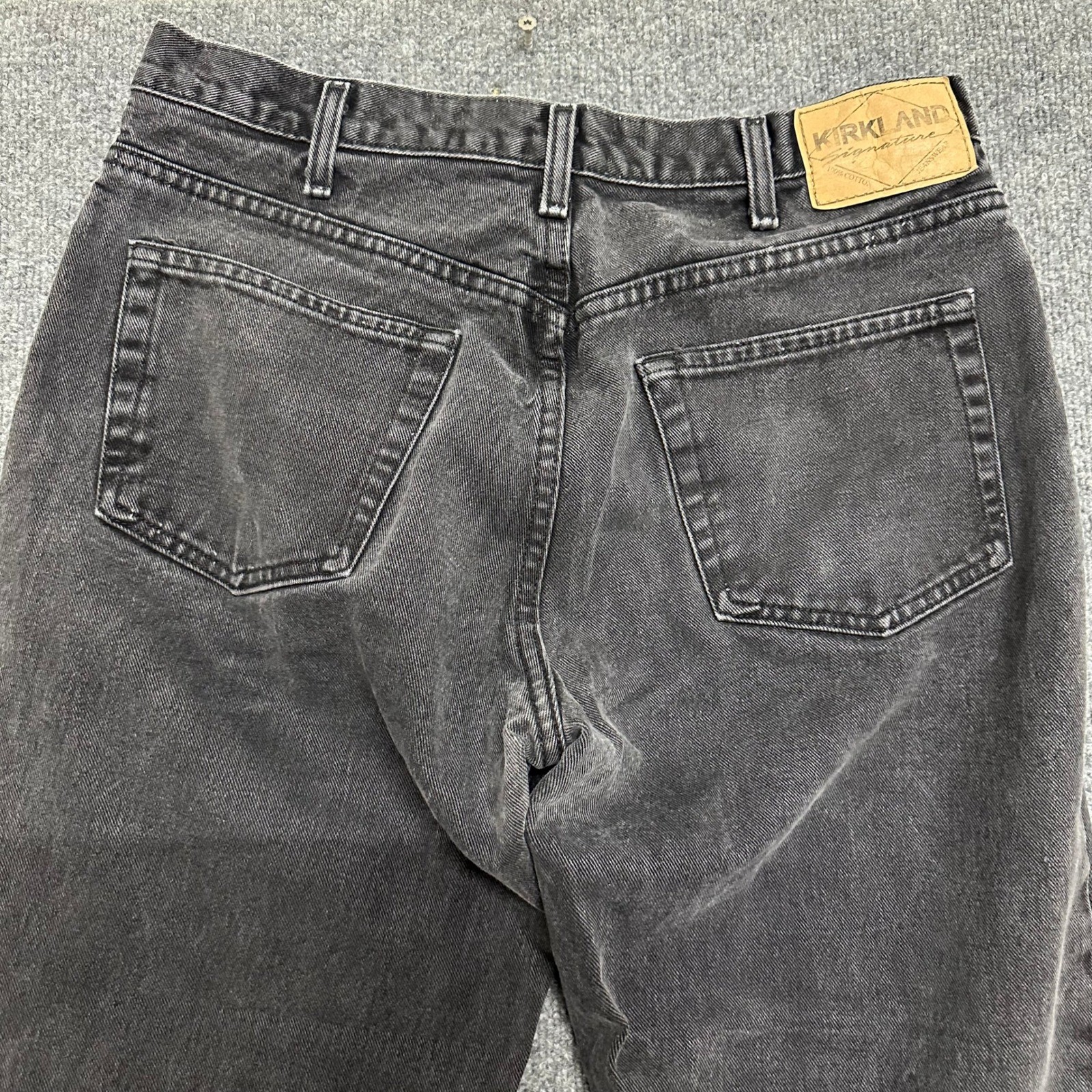 Kirkland Jeans Mens Size 34×34 Black Straight Leg Faded Cotton Casual MRX1008