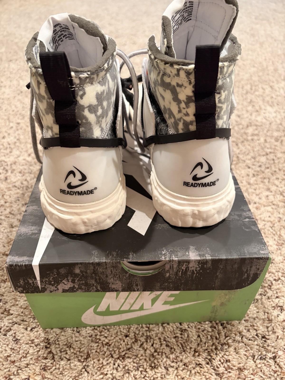 Nike READYMADE x Blazer Mid Men’s Mid Top Lace-Up Sneakers White Camo CZ3589-100