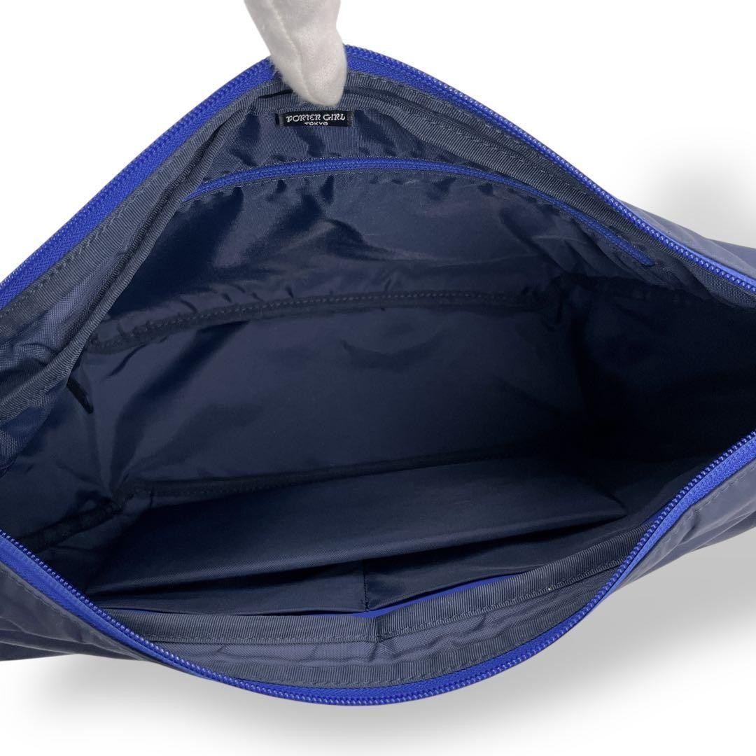 Porter Girl Mousse Navy Nylon Half Moon Shoulder Bag Used