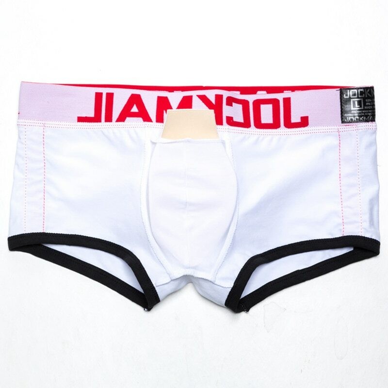 Men’s Sexy Crotchles Underwear Comfort Boxer Briefs Padded Push-up Cup Trunks