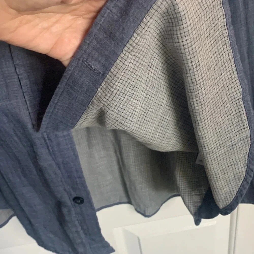 NWOT mens VINCE blue lightweight cotton shirt size XL