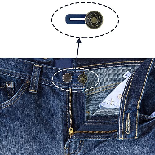 10 Pcs Expander Button for Extender Jeans Pants Collar, 5 Styles Pants Waist