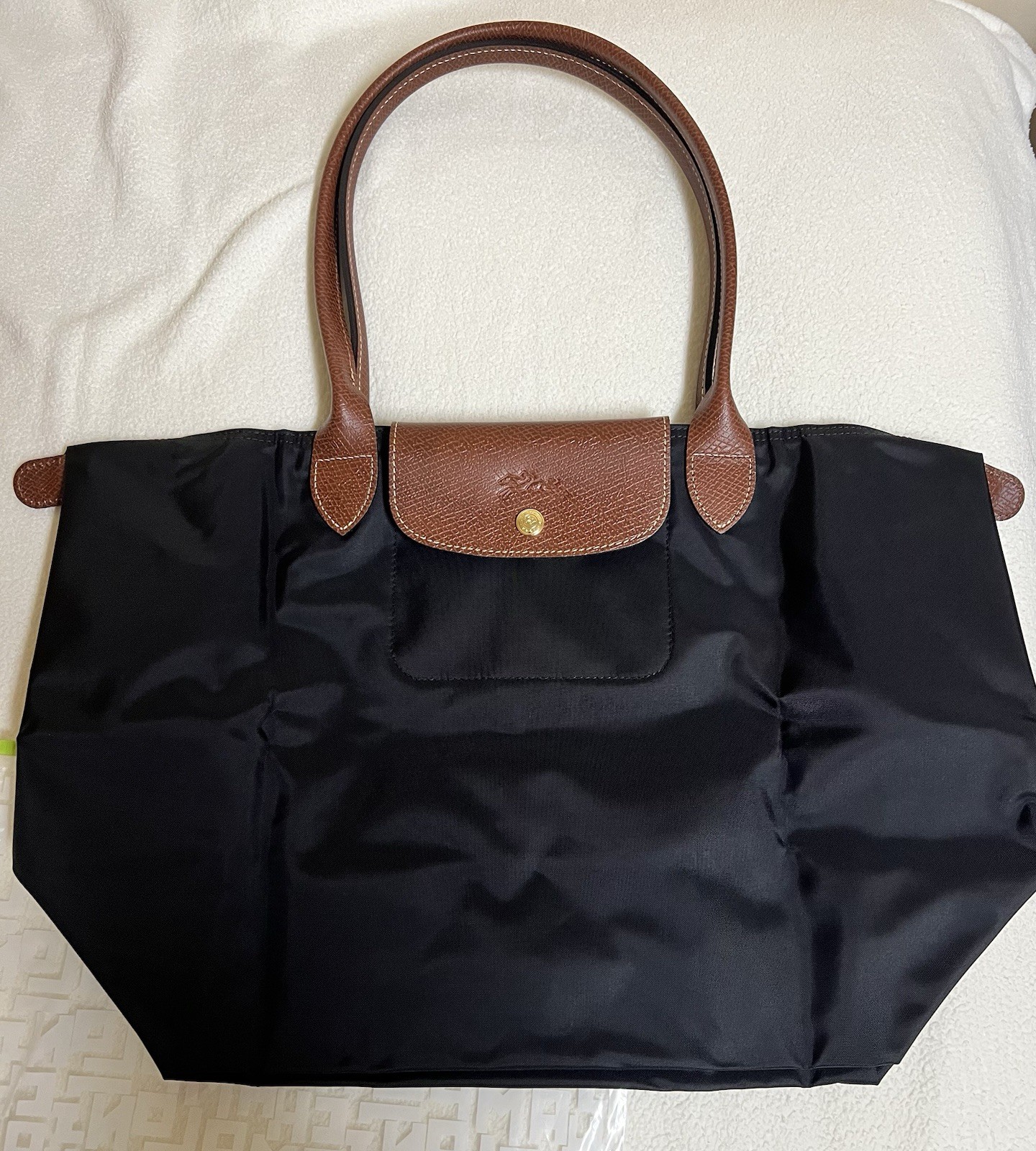 NEW Longchamp Le Pliage Nylon Tote Handbag, Size L Black/Noir