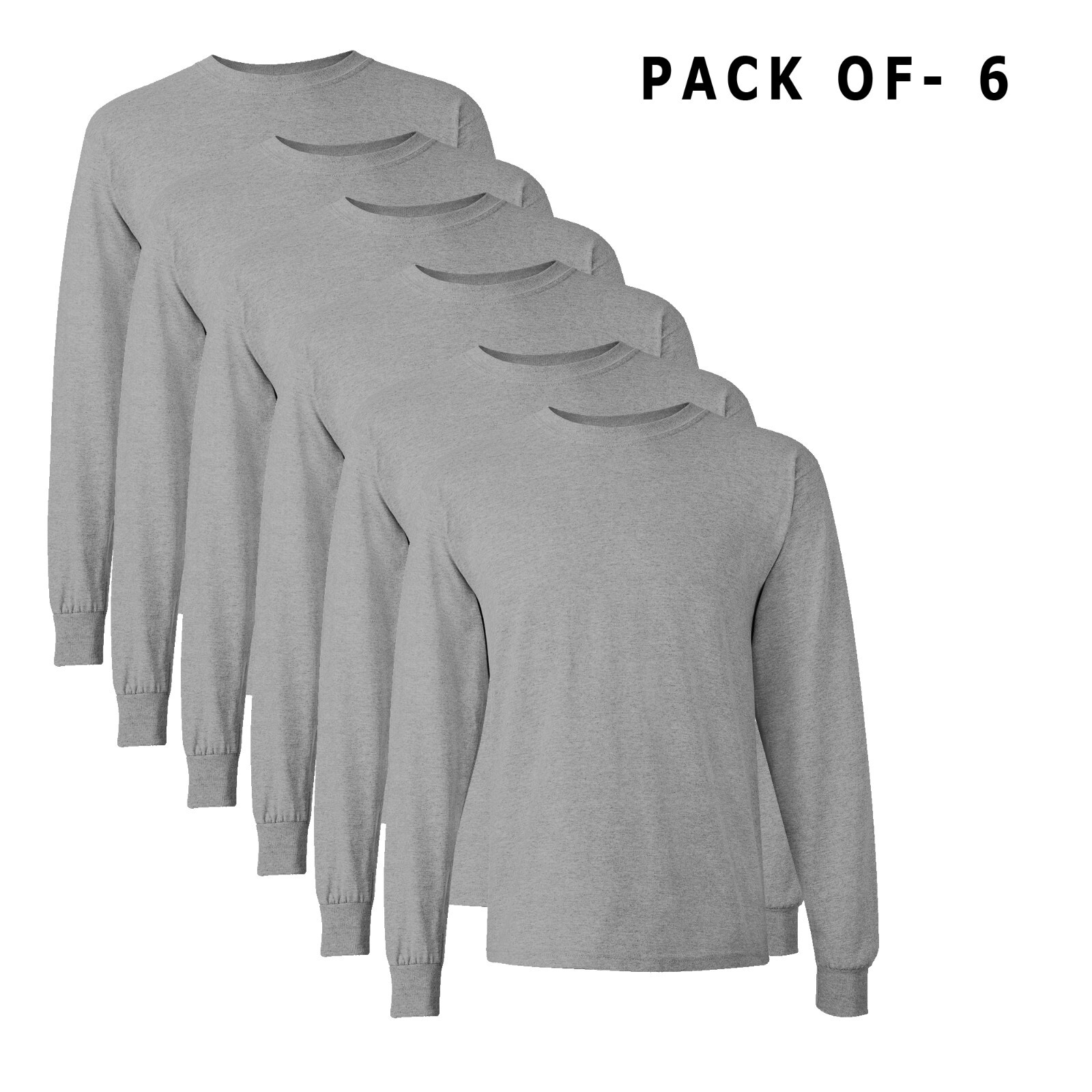 Gildan – Long Sleeve T-Shirt | 100% Heavy Cotton Long Crew Neck Tee – Sport Grey