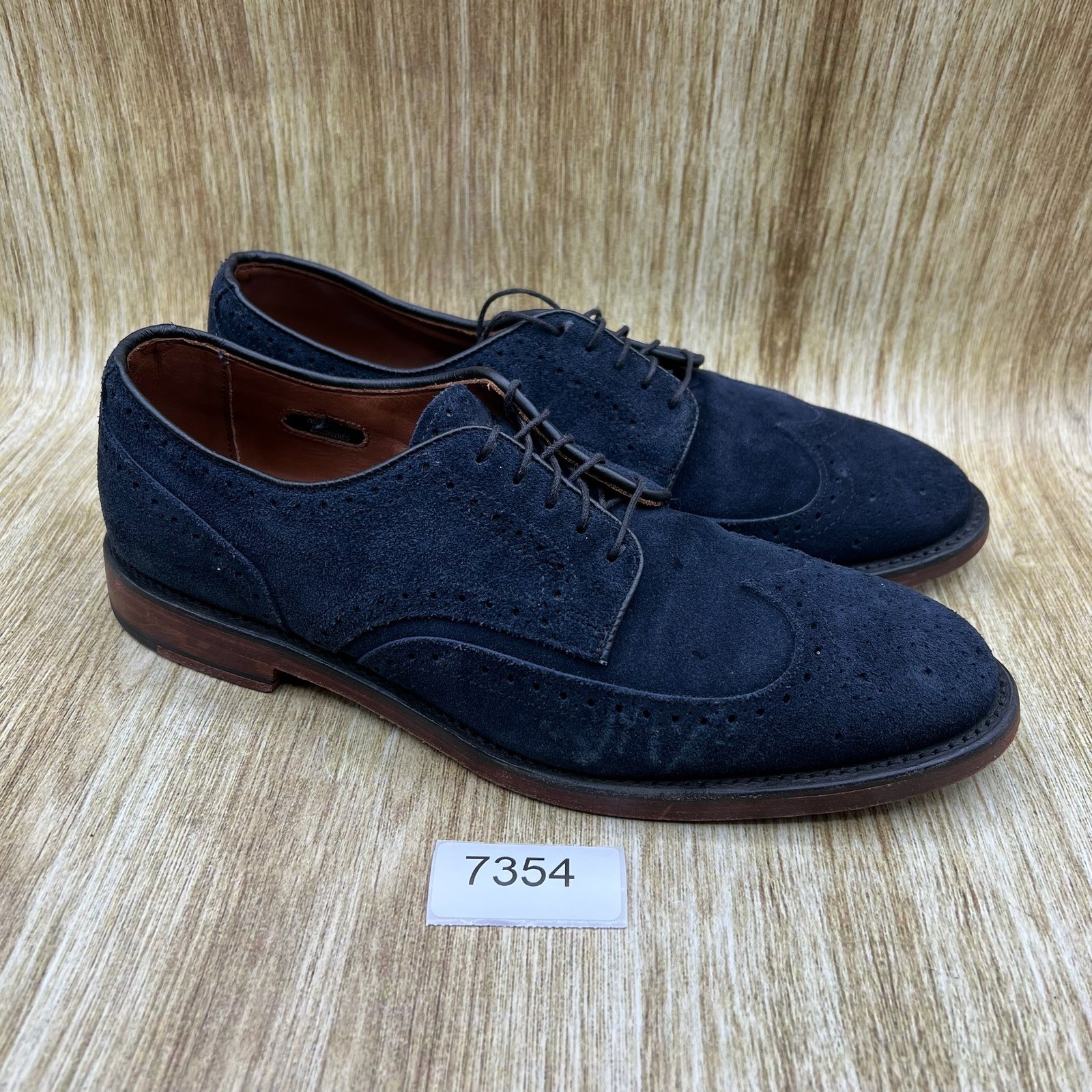Allen Edmonds Player’s Shoe Men’s Size 9 D Navy Suede Wingtip Oxford Dress Shoes