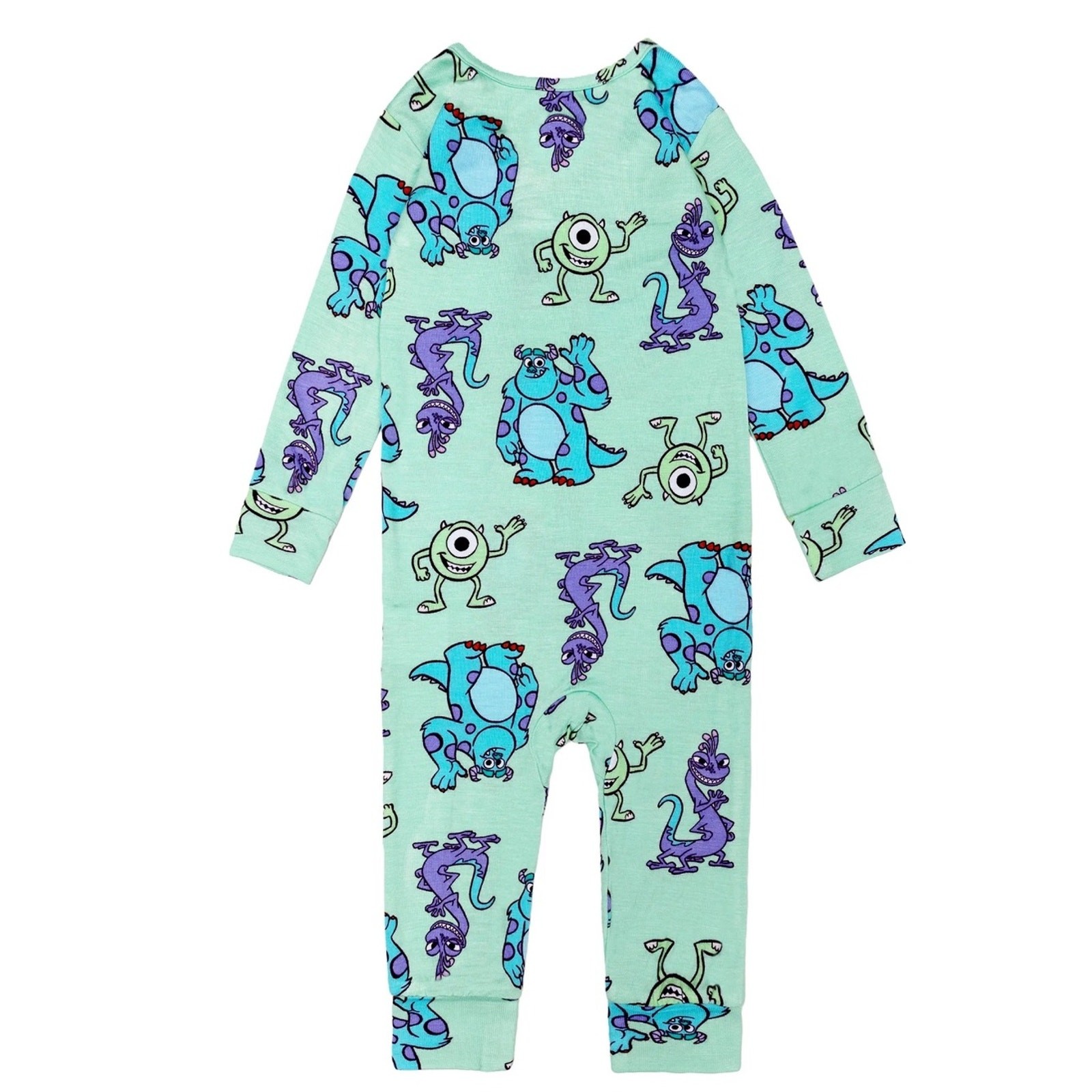NWT Pixar Kids Mint Monsters Inc One-Piece Footie Pajamas Disney Toddler 18M