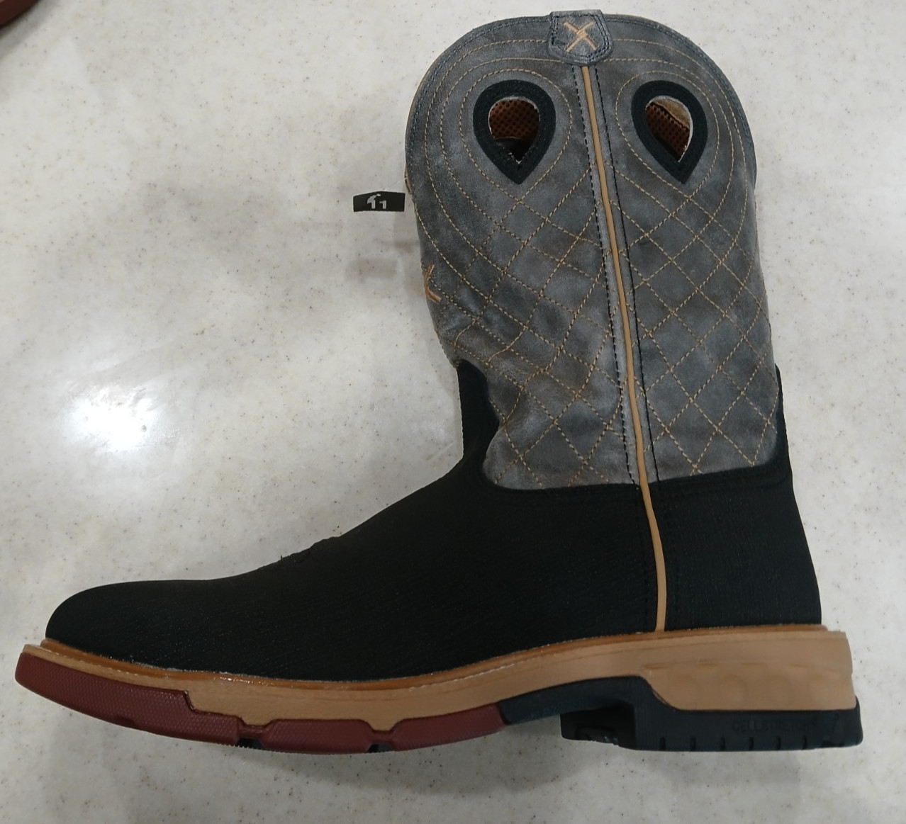 Twisted X Alloy Toe Boot Black/Gray Mens Silze 11D Brand new with Tags.