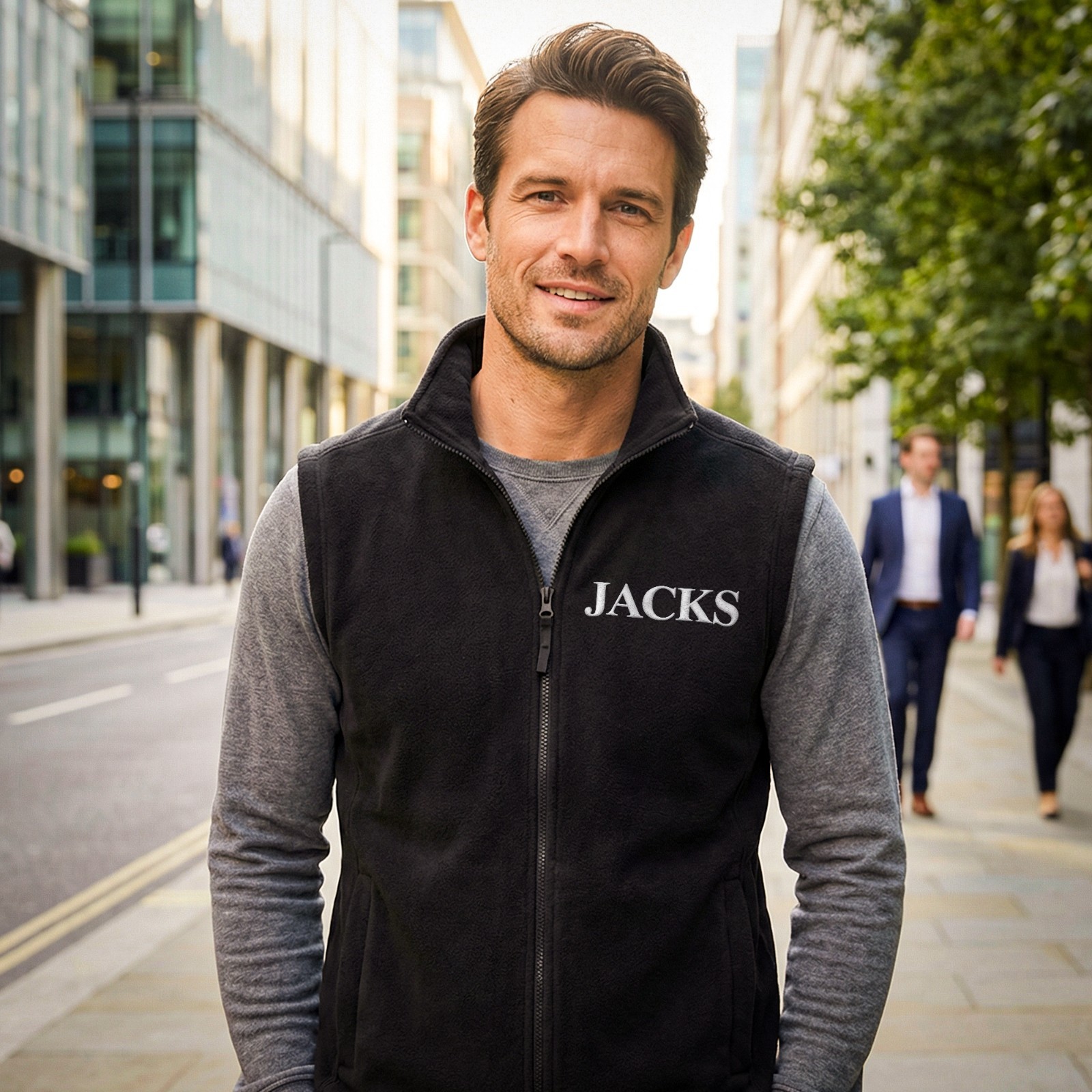 Personalised Artisan Fleece Gilet – Custom Left Chest Logo Jacket Workwear Vests