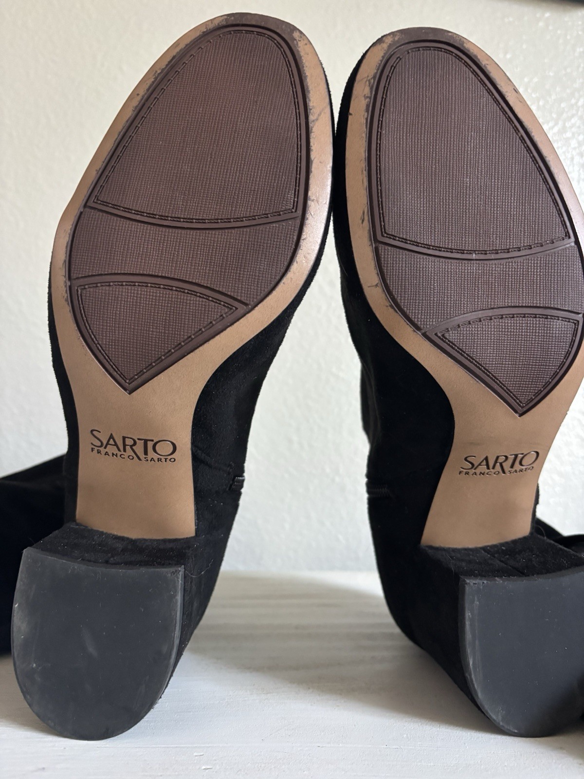 Franco Sarto Black Over-the-Knee Suede-Look Boots