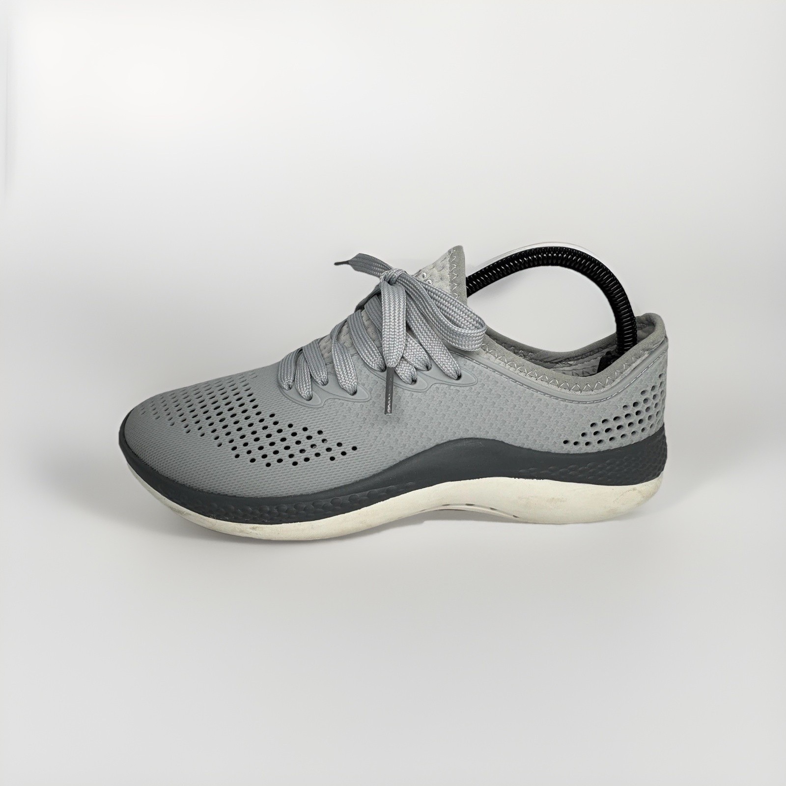 Crocs LiteRide 360 Pacer Trainers Mens Gray Lace-Up Low Top Running Sneakers – 7
