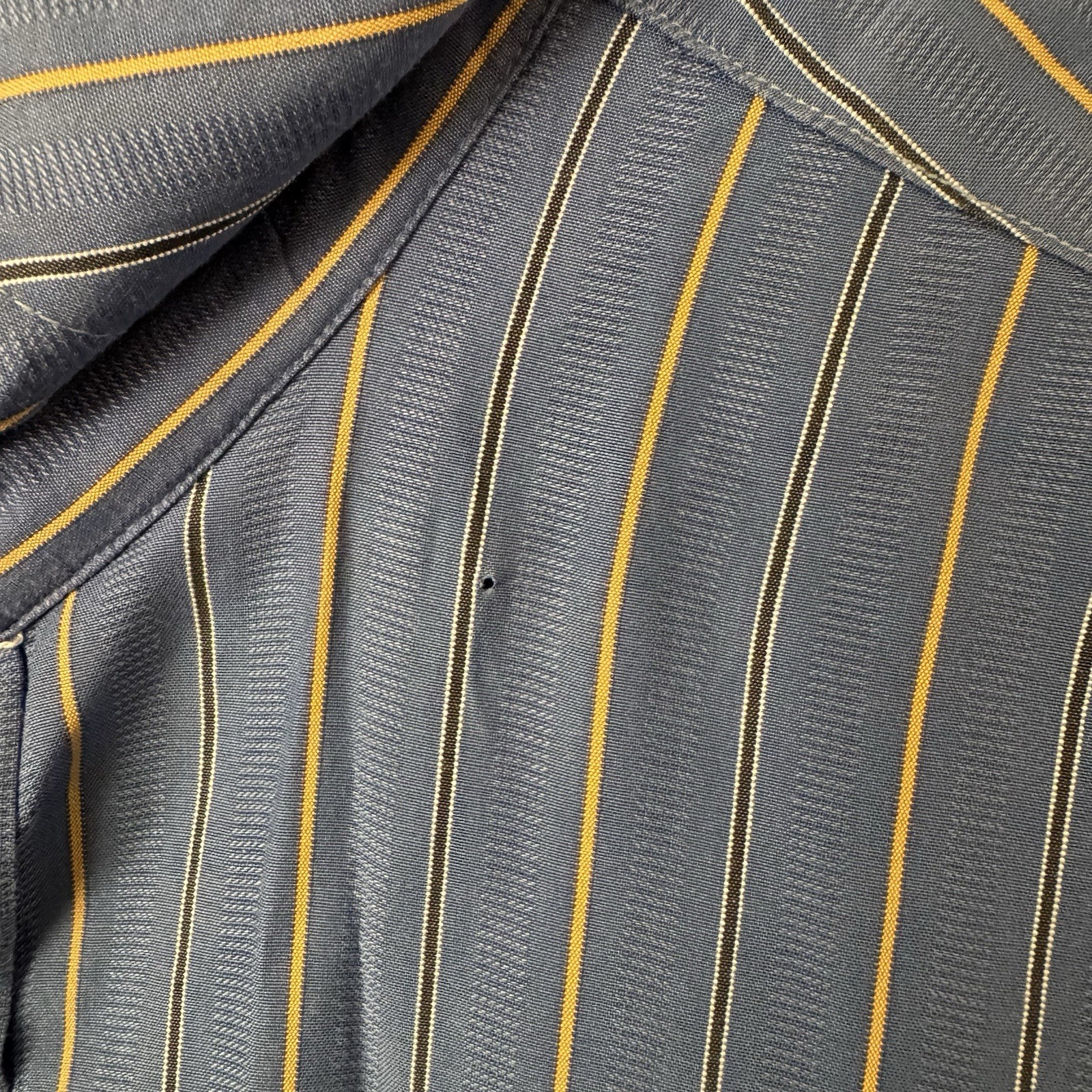 Vintage Burberry London Men’s Blue Striped Cotton Dress Shirt Long Sleeve