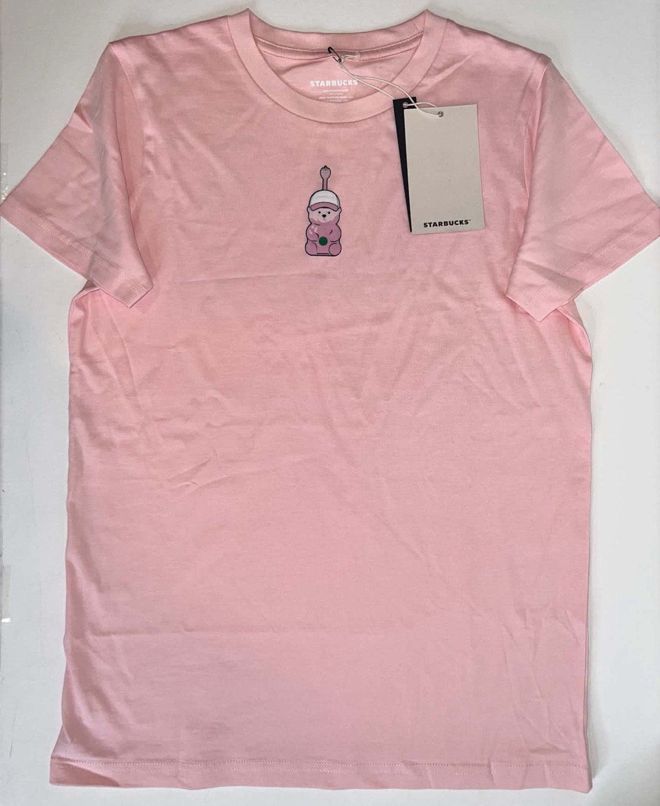 Starbucks Pink Bear Barista T-Shirt Logo Limited Edition Top NWT
