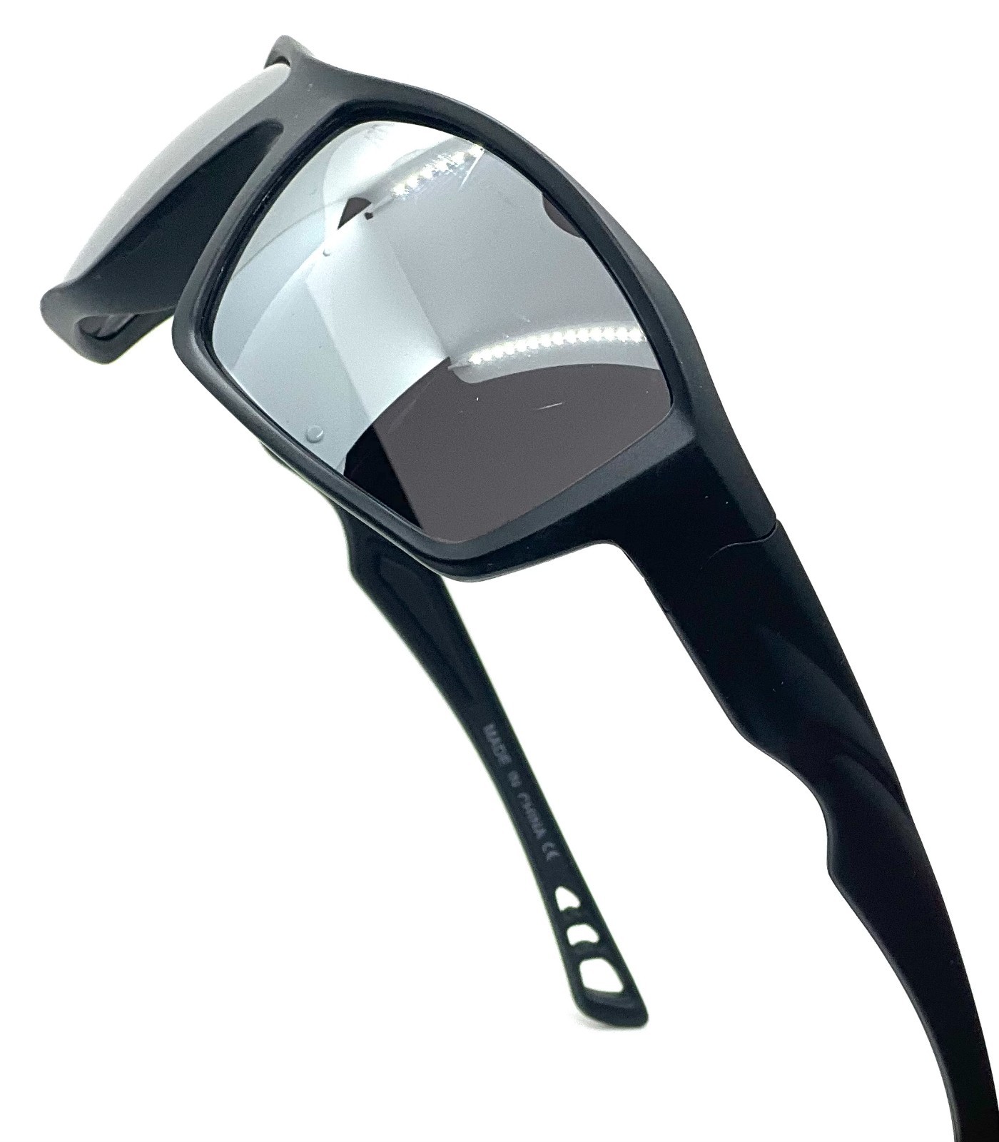 Driving Sunglasses Blue Mirror Lens Black Frame Classic Shades Confortable Sport