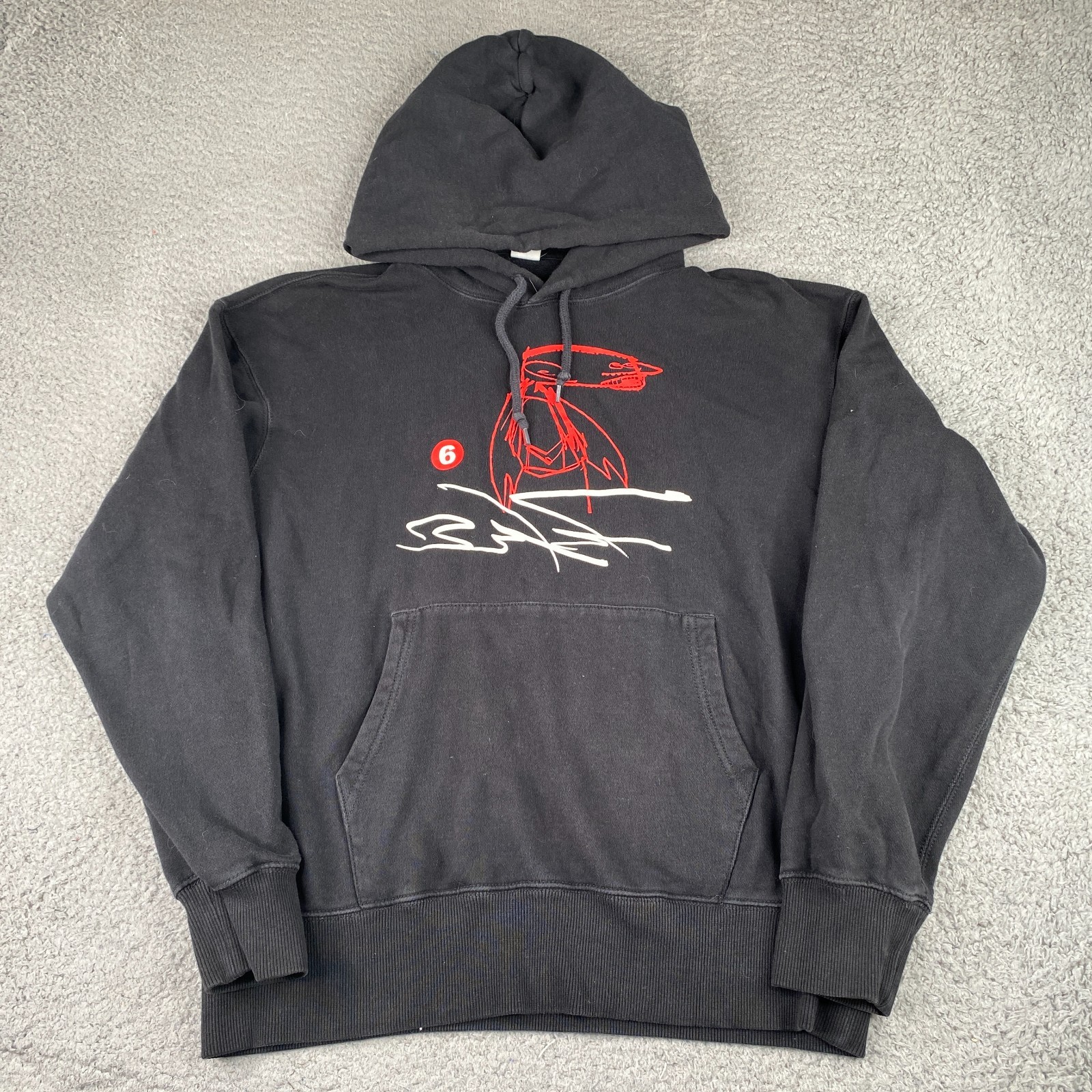 Uniqlo x Futura Laboratories Hoodie Mens Medium Black Cotton Pullover