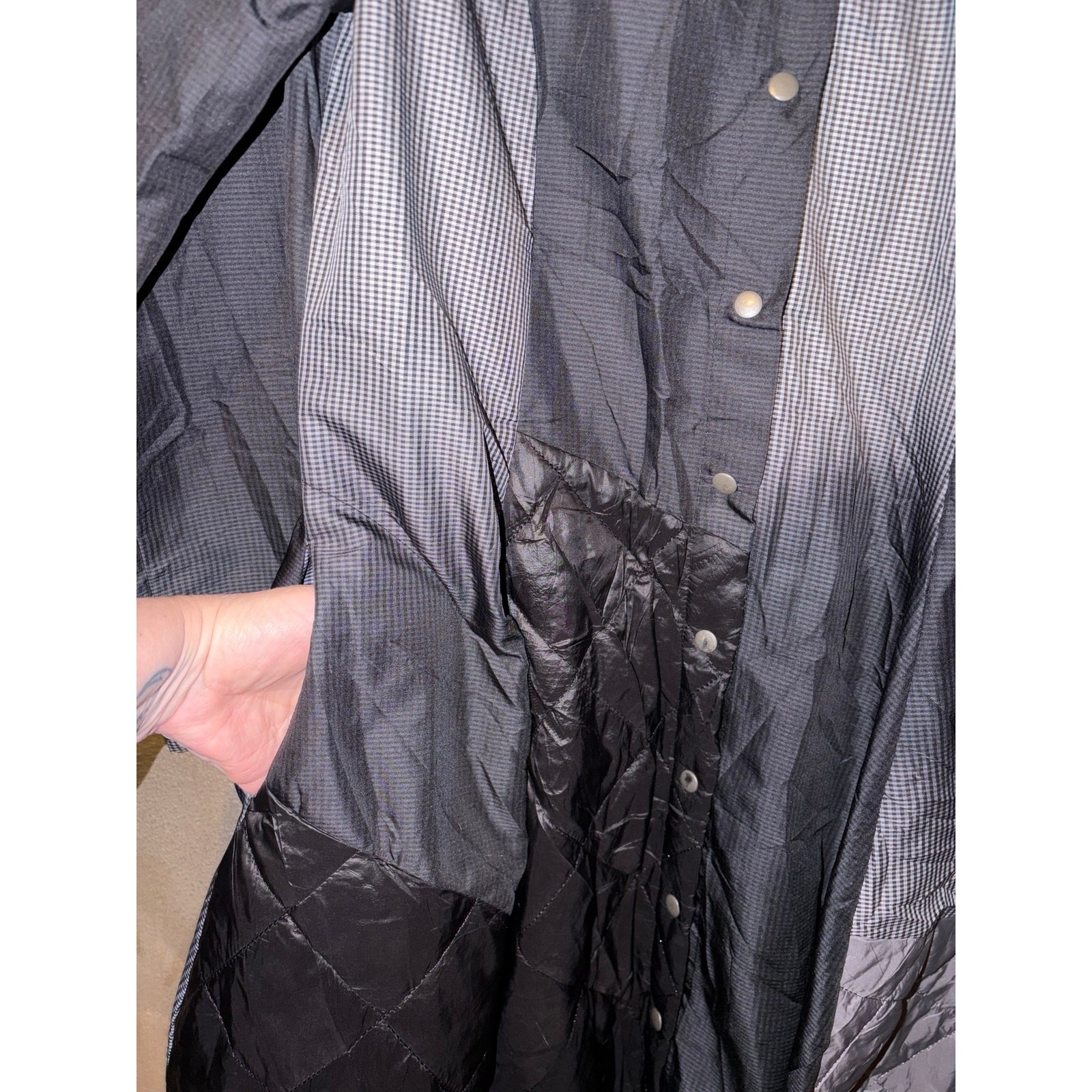 Alembika Urban Reflektor Storm Cocoon Shirt Dress Ombre Quilted Size 1 Oversized