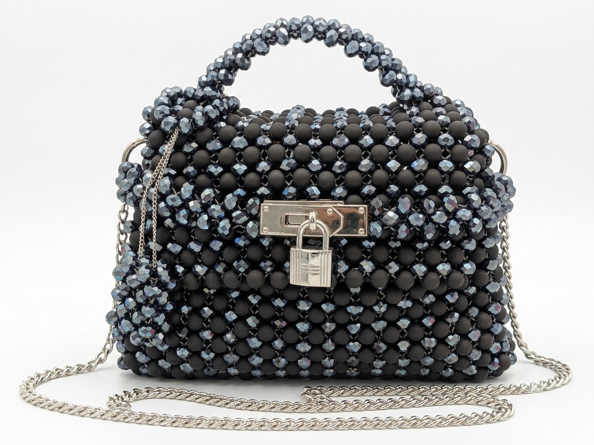 handmade crystal beaded bag