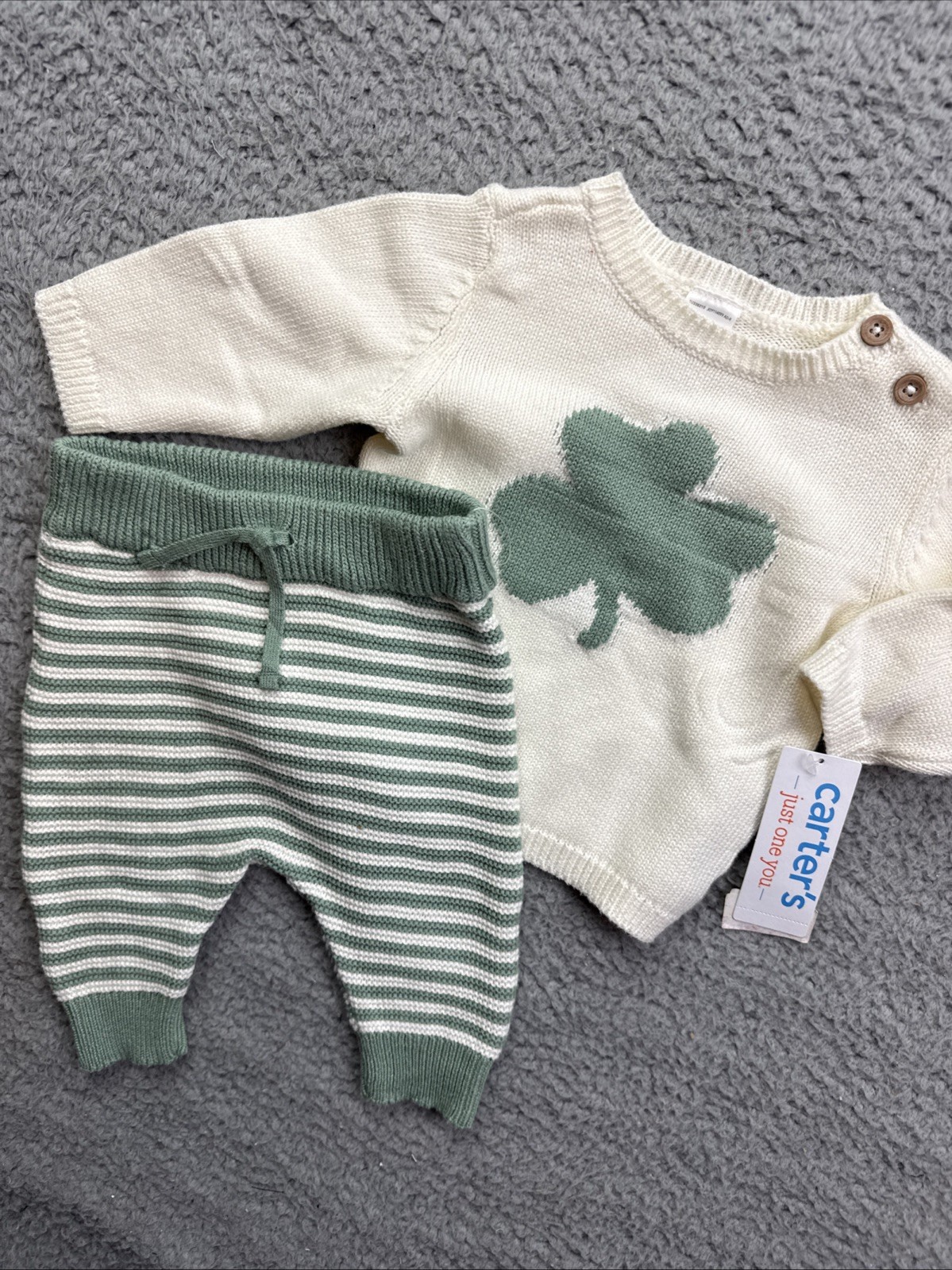 Carter’s Just One You Baby 3 Months Shamrock Sweater & Jogger Pants Set