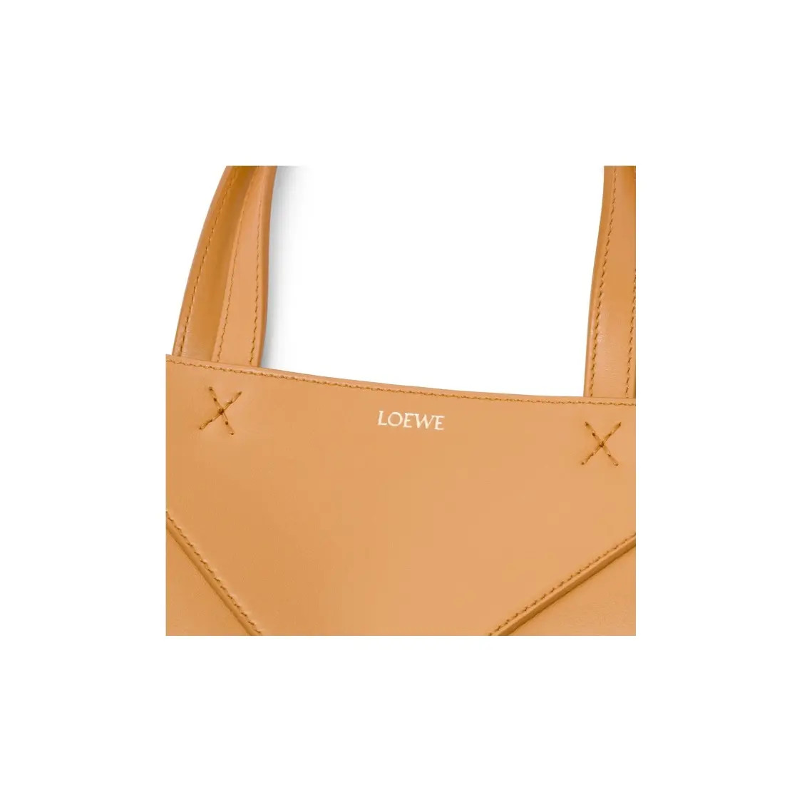LOEWE Puzzle Fold Tote shopping bag handbag mini male model brown 6.5×3.7×7.8 in