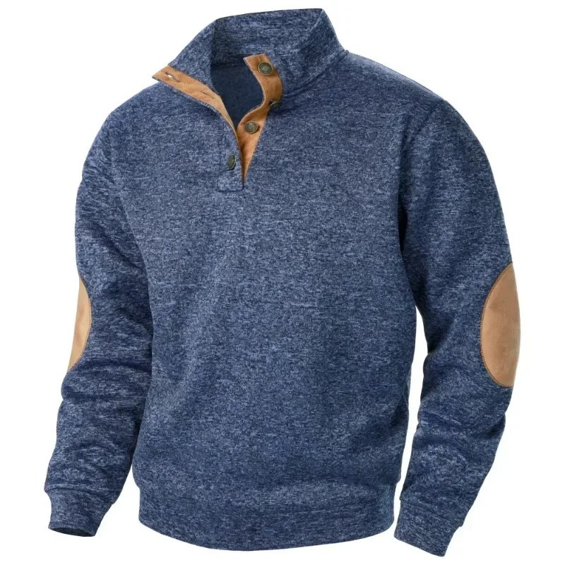 Men’s Long Sleeve Stand Collar Sweatshirt Casual Outdoor Streetwear Pullover
