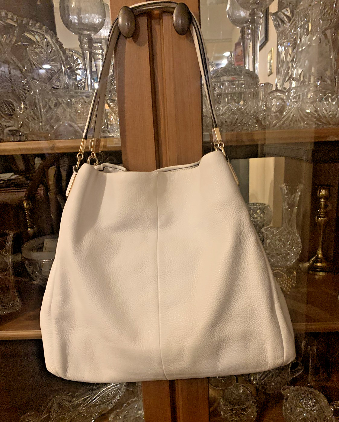 Coach Madison Phoebe White Leather Good Preowned Condition