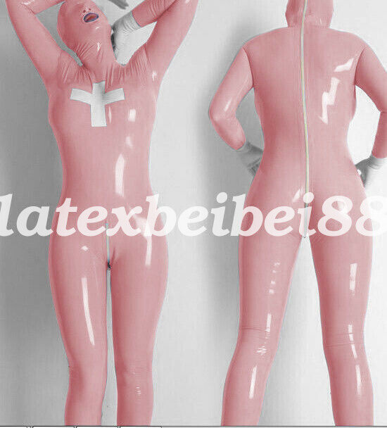 New Latex Catsuit Full Body 100% Rubber Hood Men 0.4mm Cosplay 2019 Size S-XXL