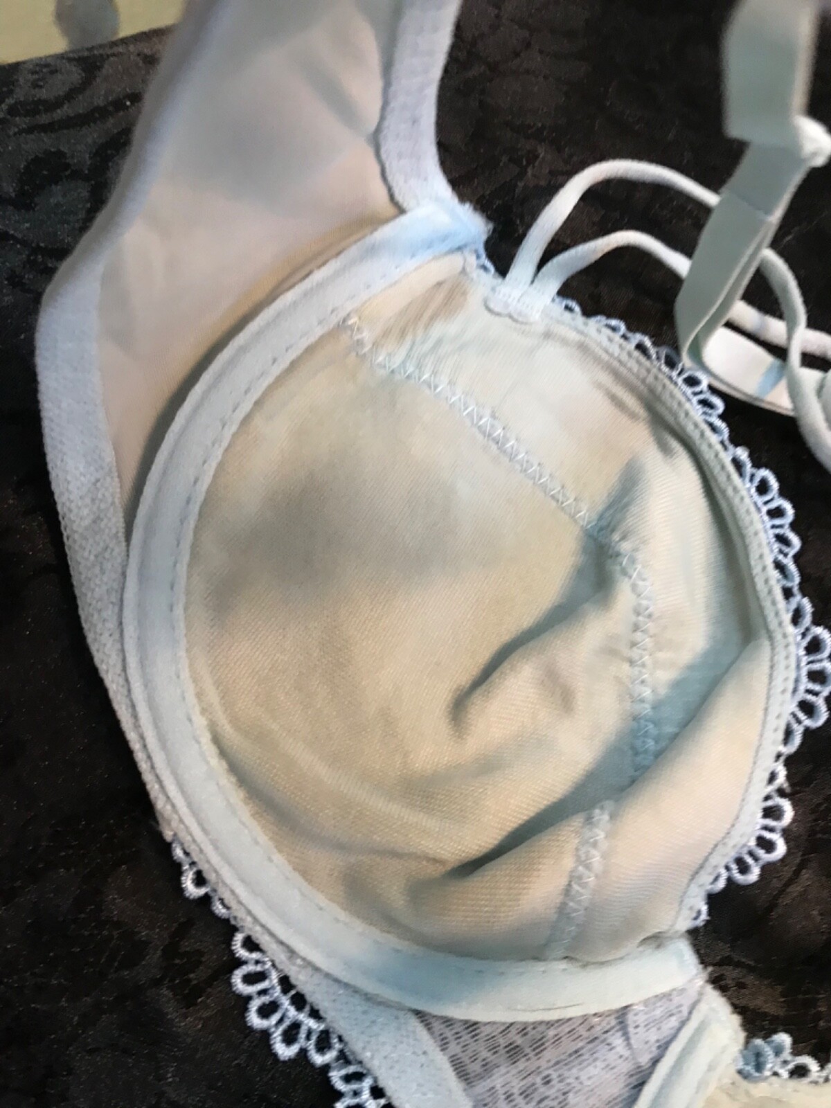 Bra Unbrandedd Size us 34b it2b eu75b underwired unpaded blue white