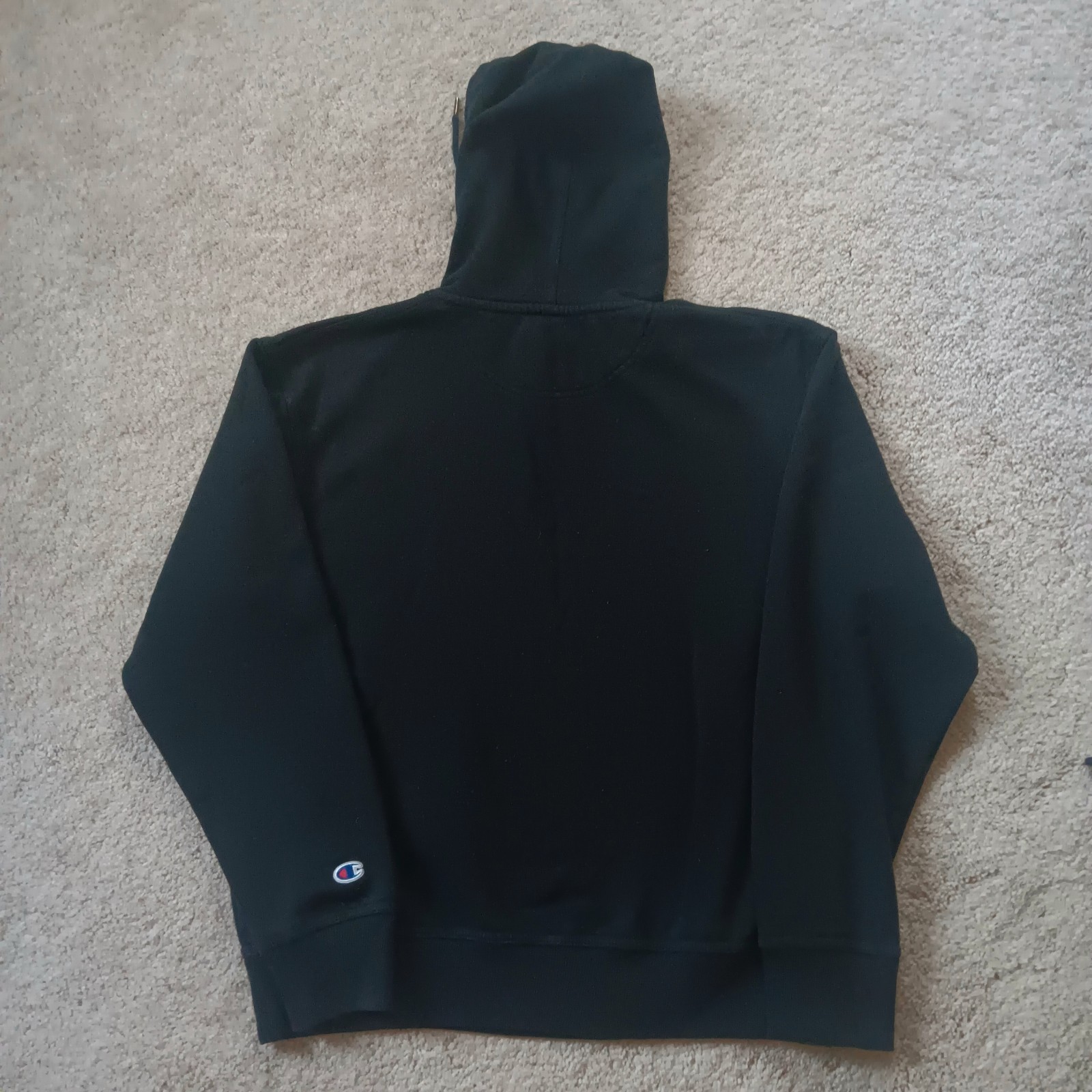 Champion Powerblend GF89H Graphic Fleece Pullover Hoodie – Black MEDIUM