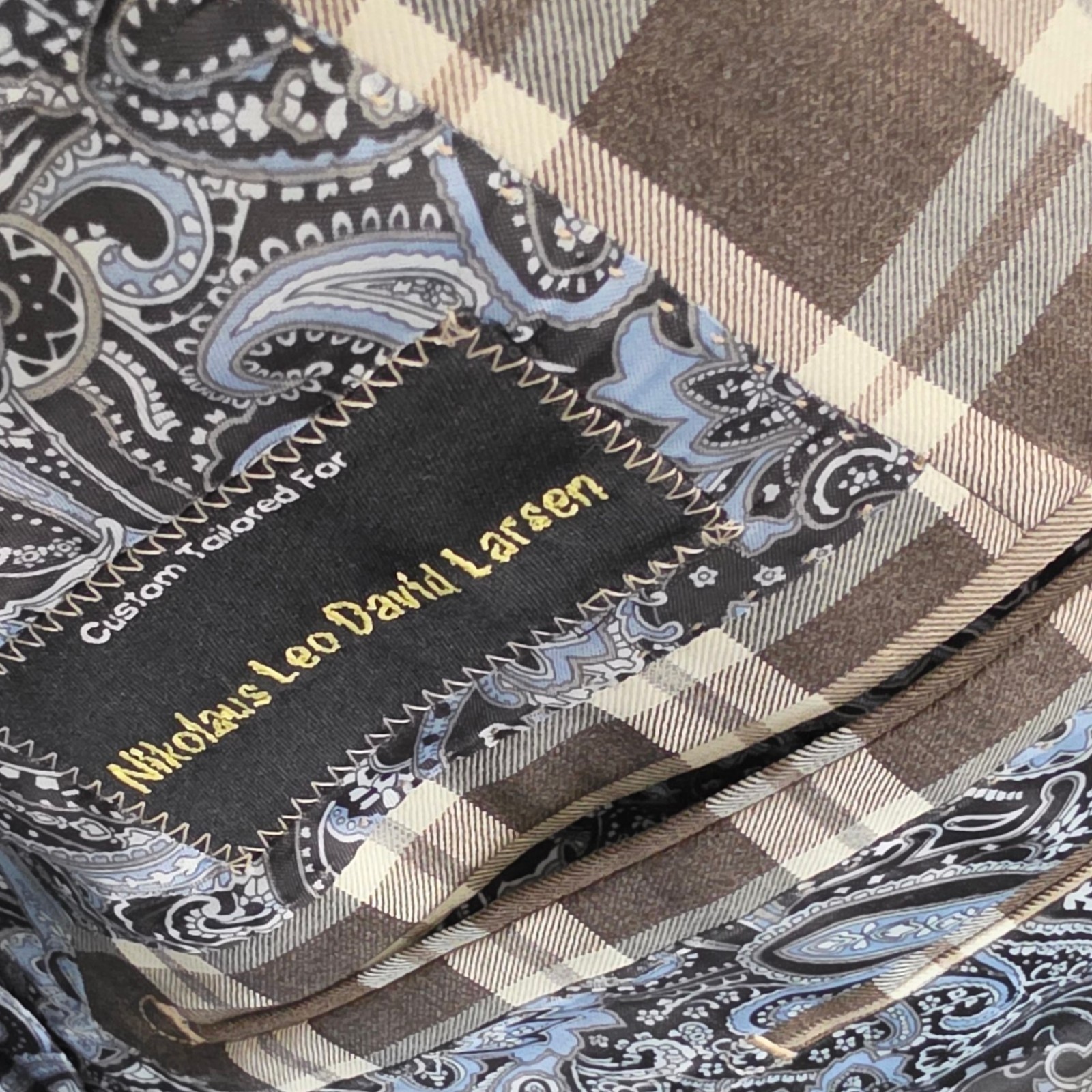 Bespoke Blazer 40L Wool Silk 4 Seasons Full Canvas Working Cuff Checked
