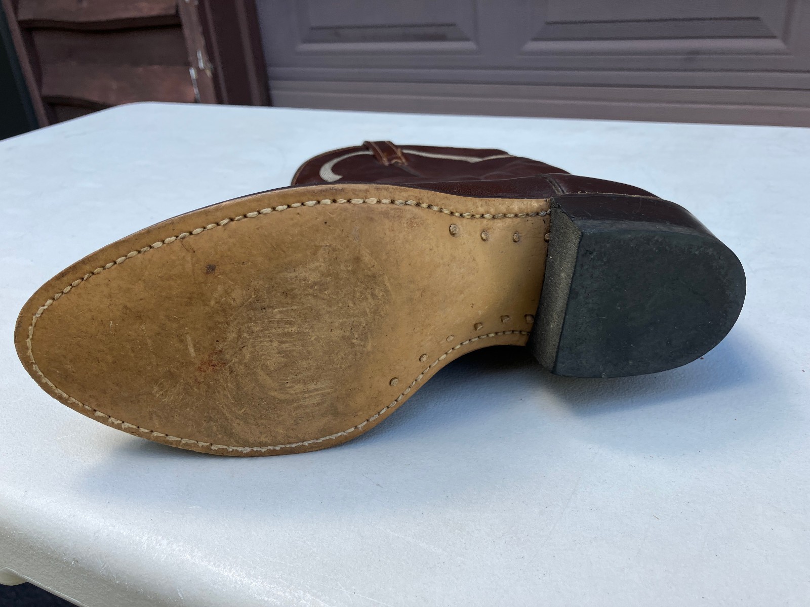 Cowboy western boots ACME 7D 7 D circle A vintage womens brown 1694