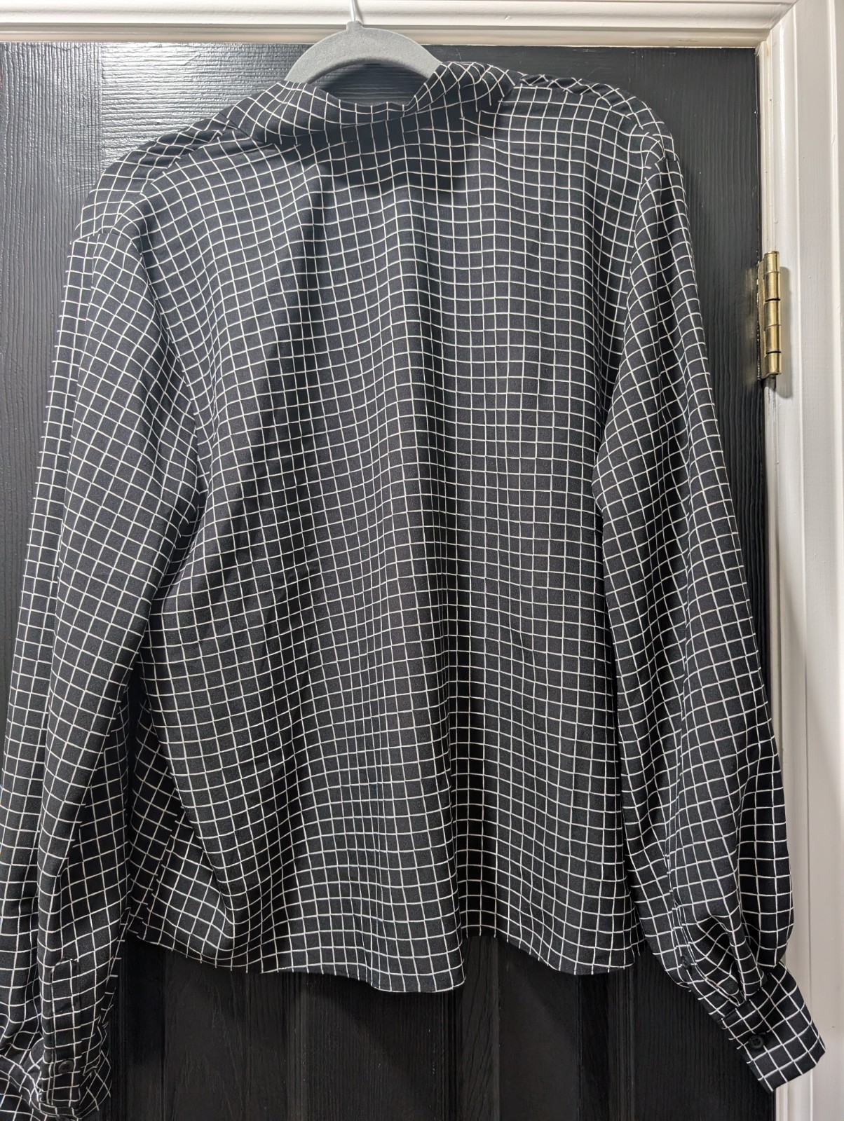 Nordstrom’s Top Pick Women’s Black Checkered Blouse Size Medium