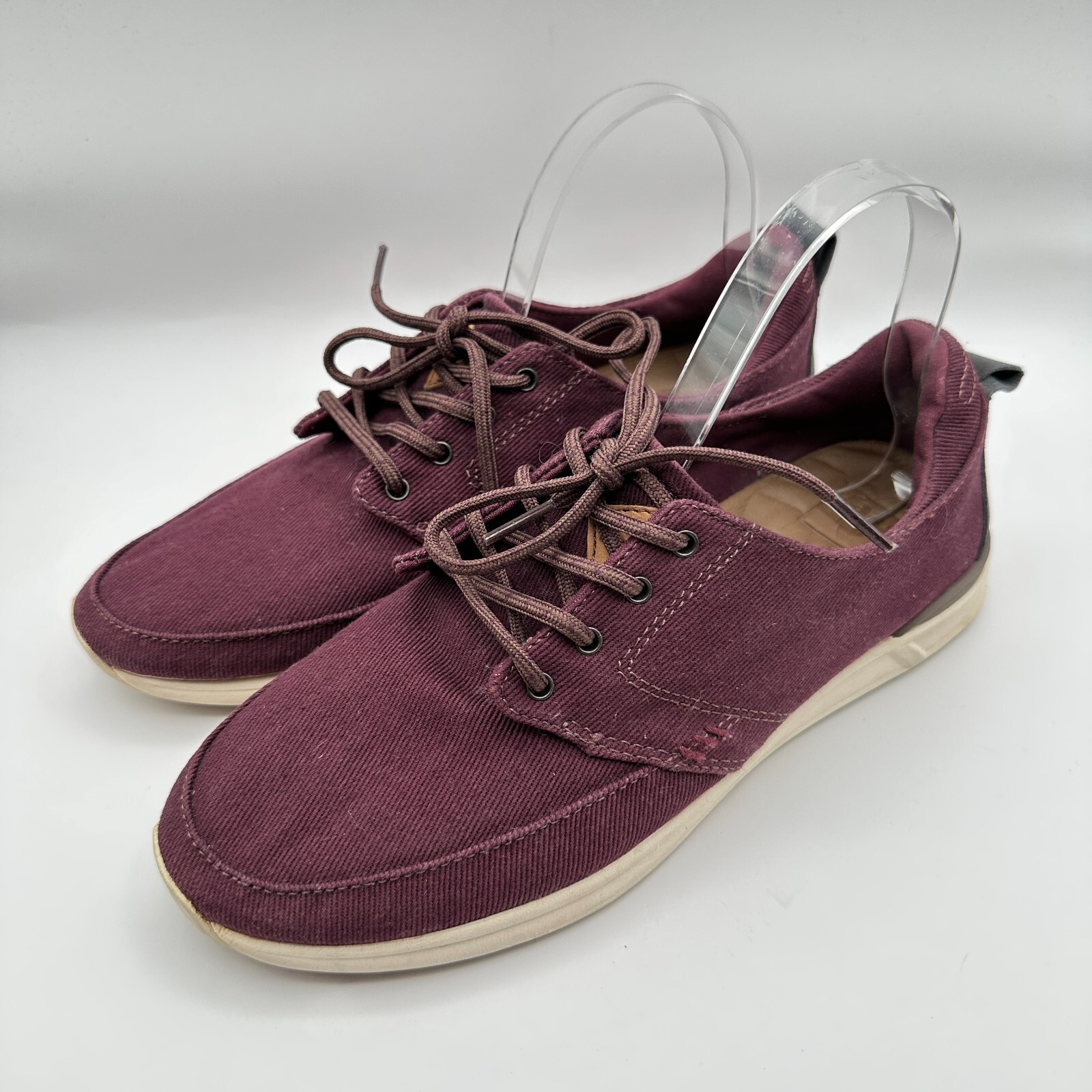 Reef Rover Canvas Sneakers Shoes Womens Size 8.5 Maroon Red Casual Travel Beach