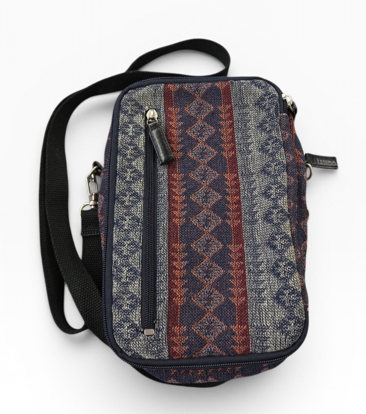 Pendleton Unisex Multicolor Wool Cotton Multi Zip Pocket Utility Crossbody Bag