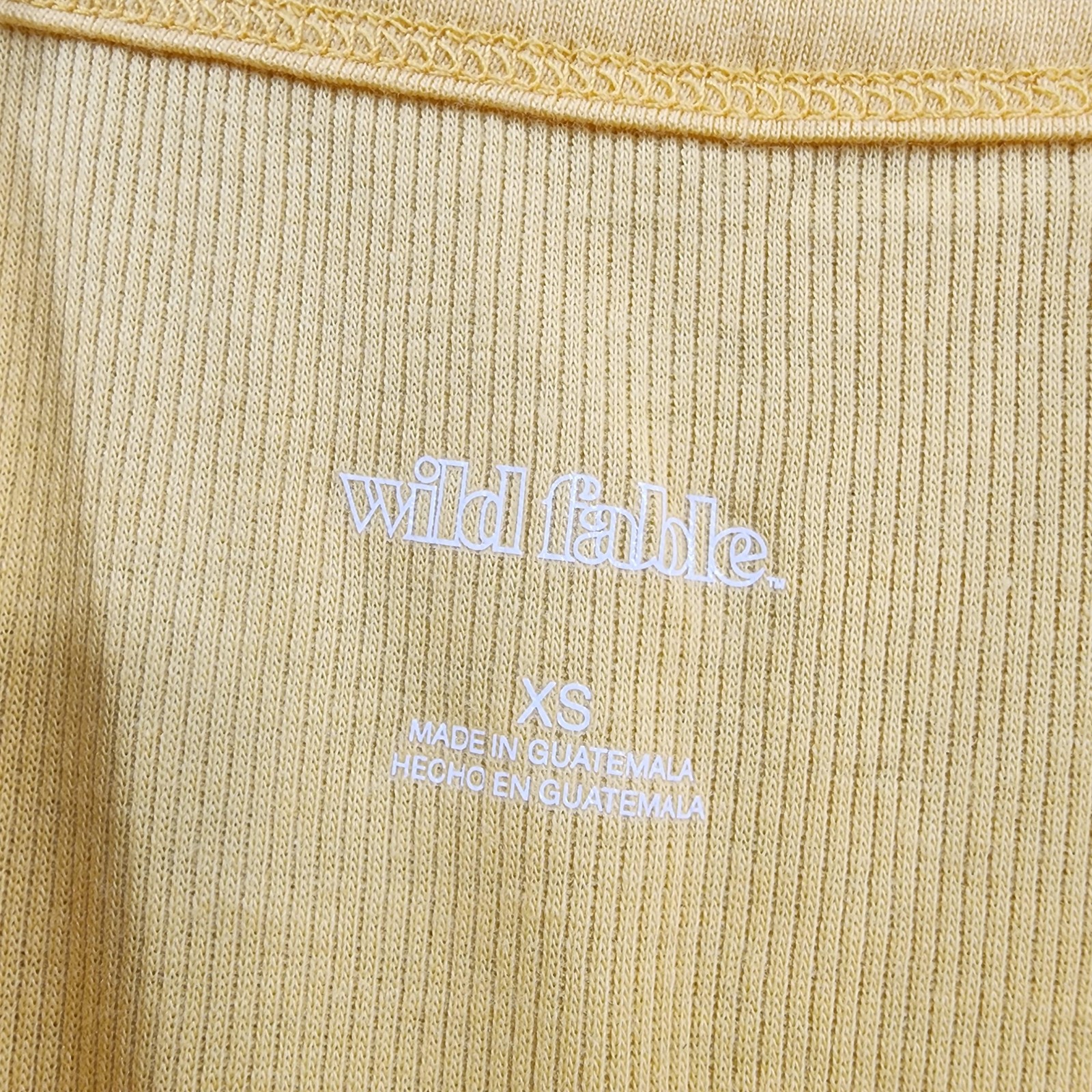 NEW Wild Fable Top Womens XS Yellow Scoop Neck Ribbed Cami Tank Stretch Casual