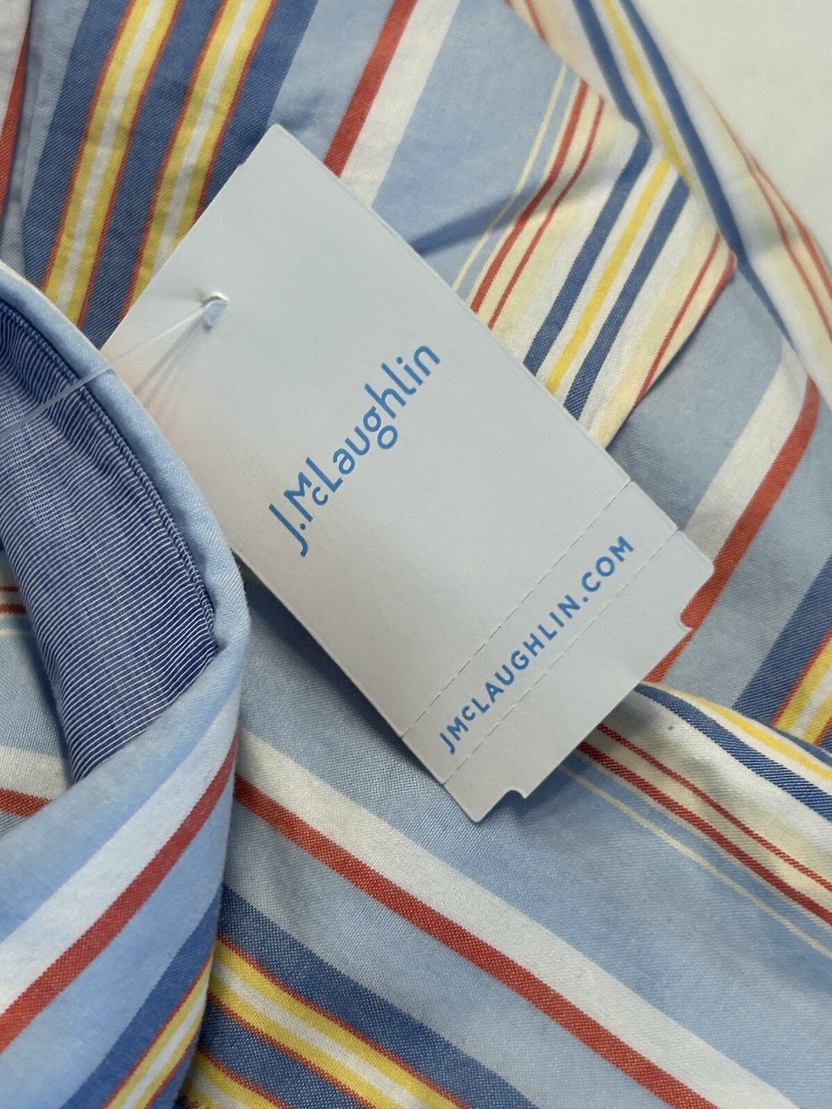 NWT $148 J. McLaughlin Men’s Gramercy Modern Stripe Button Down Size Medium