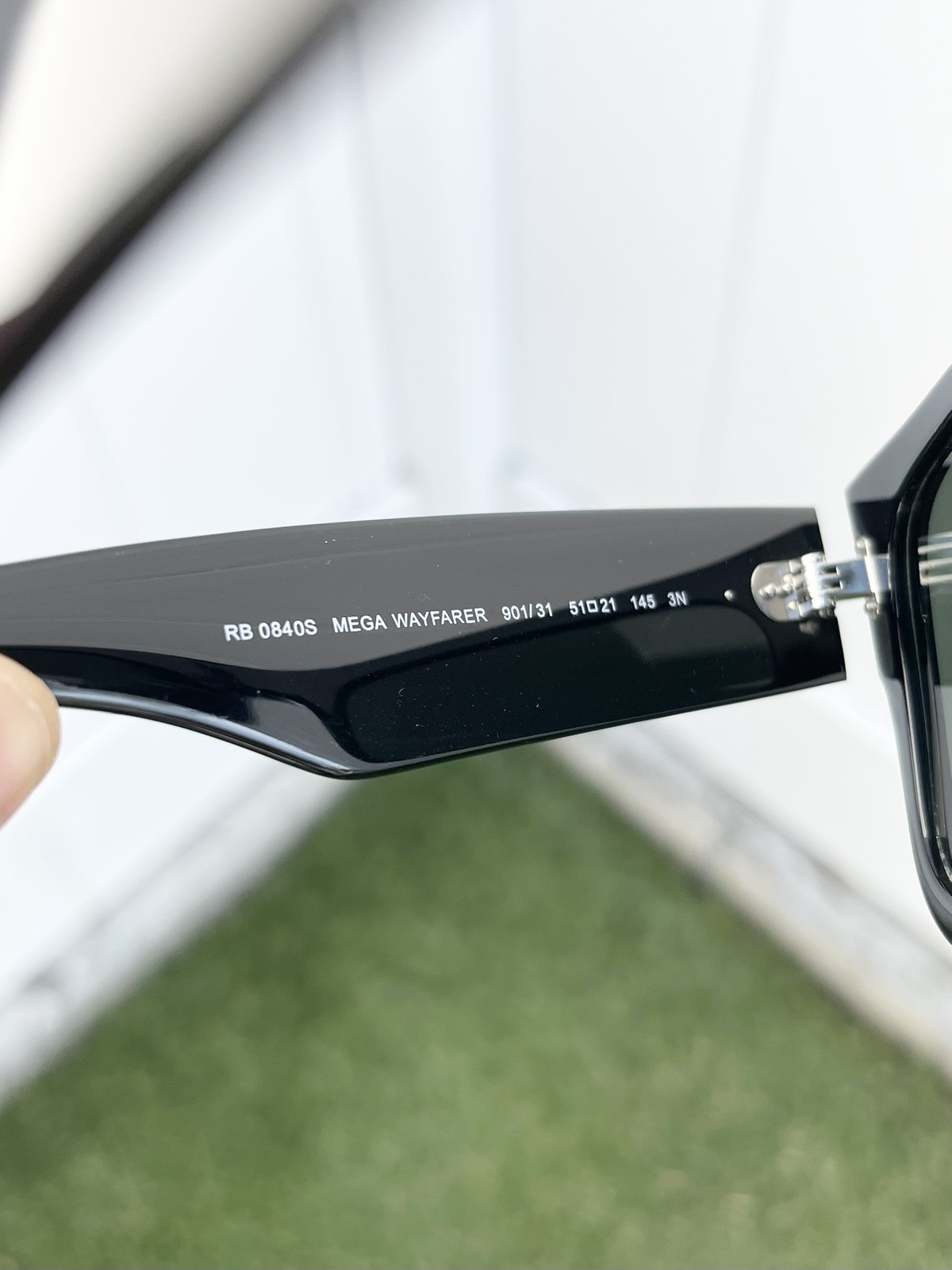 NEW Authentic Ray Ban Mega Wayfarer RB0840S 0840 Black G15 Size 51/21