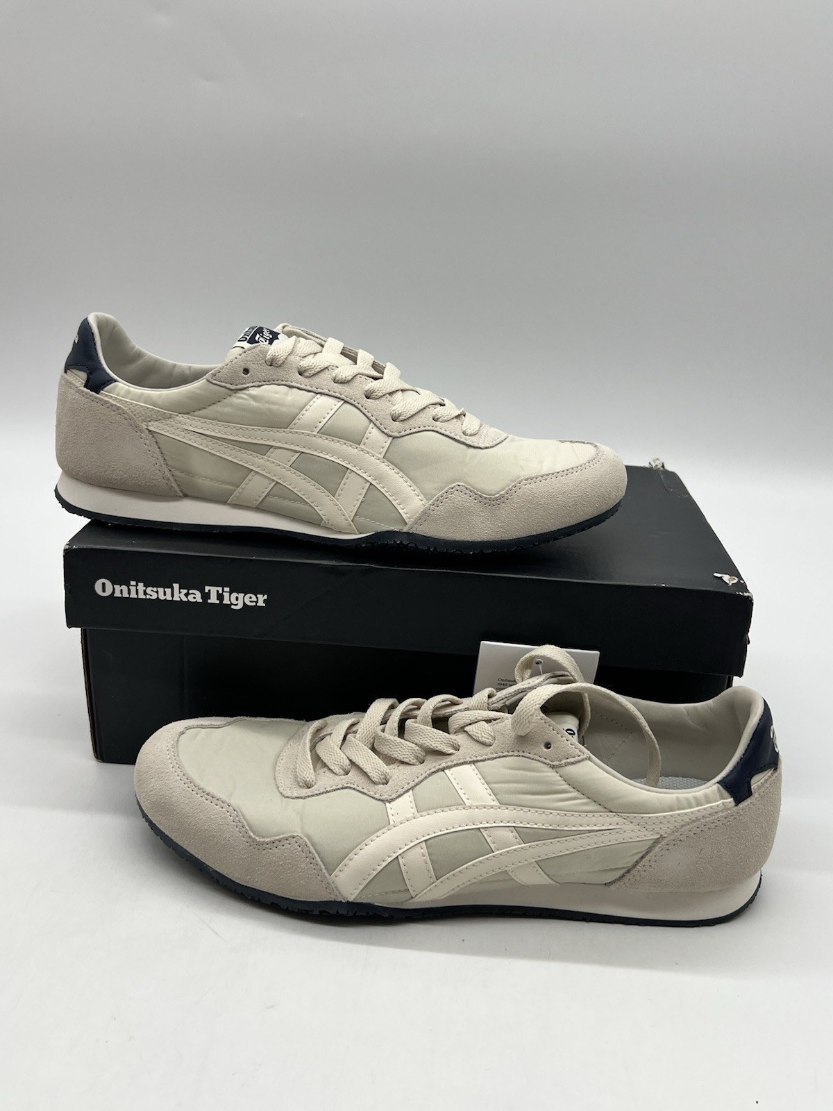 Onitsuka Tiger Serrano Men’s Sz 9 Oatmeal Cream Suede Mesh Running Sneakers Shoe
