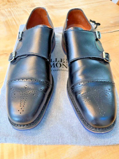 Allen Edmonds St. Johns Double Monk Strap – Black w/Blue Dianite Sole