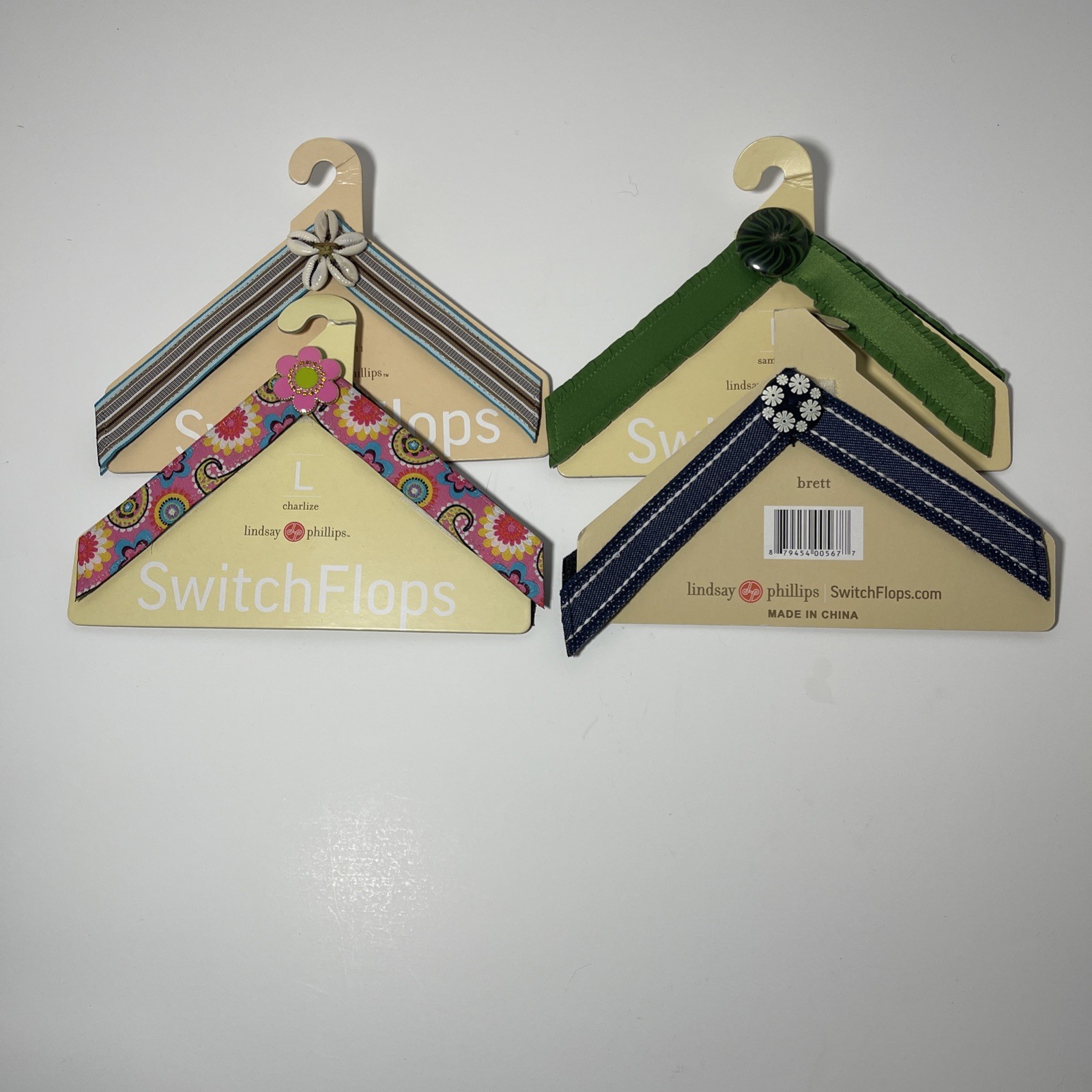Lot 3 Lindsay Phillips Switchflops Interchangeable Sandal Straps Size L 9 10 11