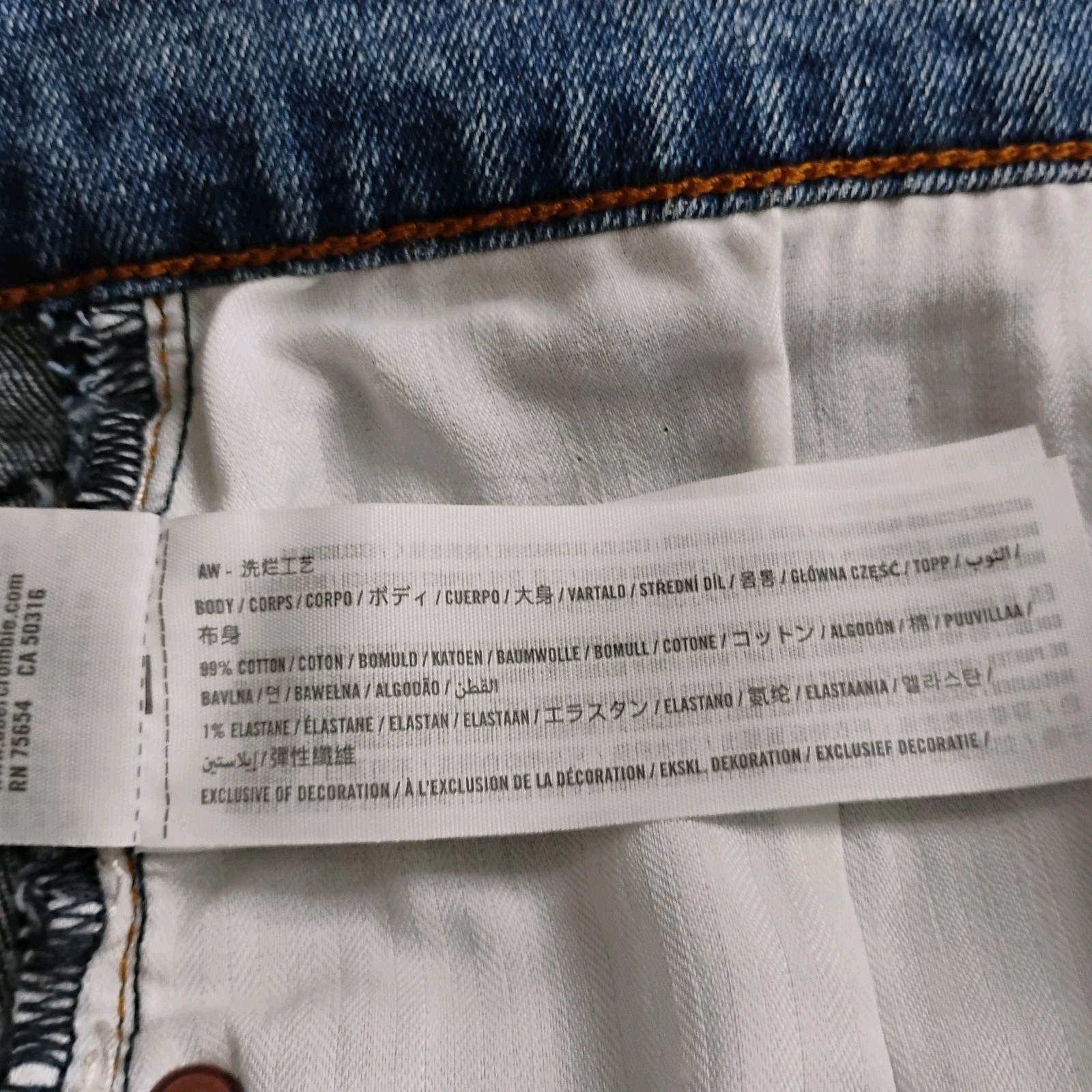 Abercrombie & Fitch 90s Slim Straight Ultra High Rise Jeans 34/18 (Actual 38×32)