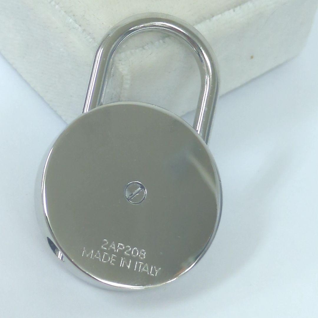Authentic Miu Miu Padlock Charm Keychain Logo Key Red Silver Women’s Italy w/Box