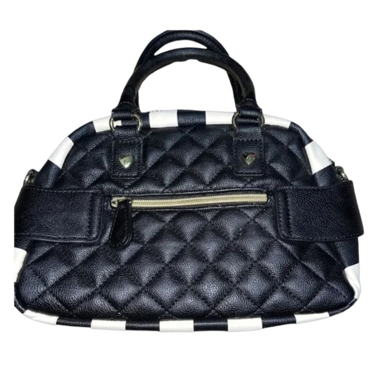 Betsey Johnson quilted striped sequin bow bag