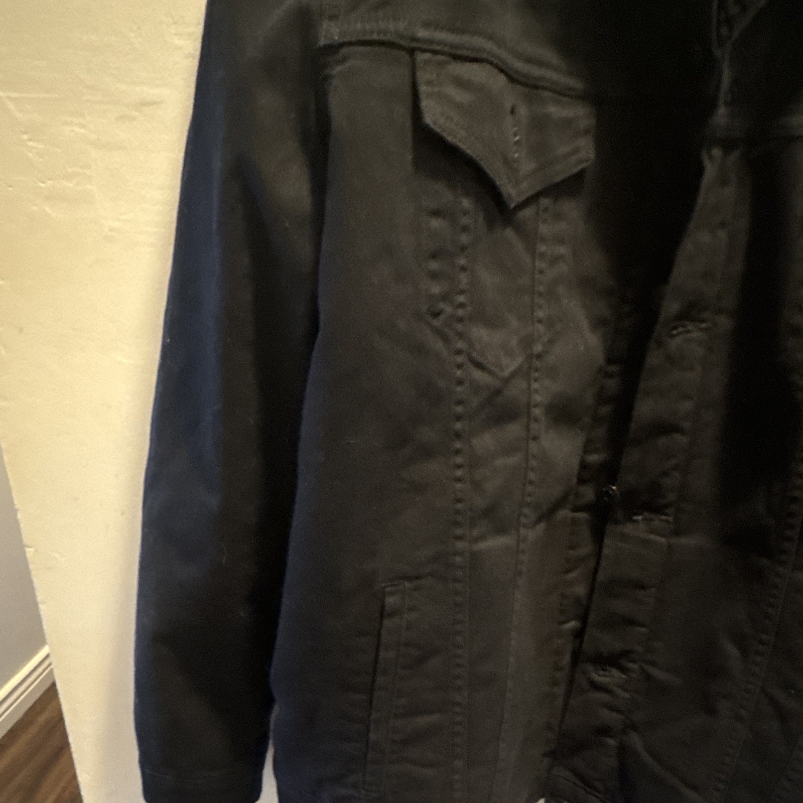 Signature by Levi Strauss & Co Black Sherpa Lined Cotton Denim Jacket Men 2XL