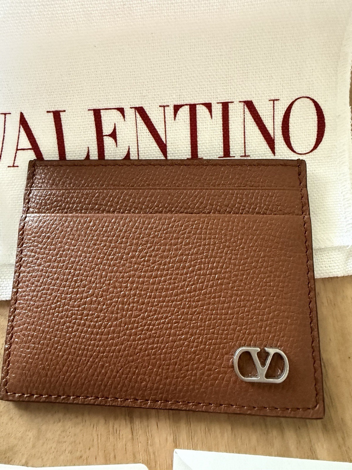 Valentino Garavani VLogo Leather Card Holder