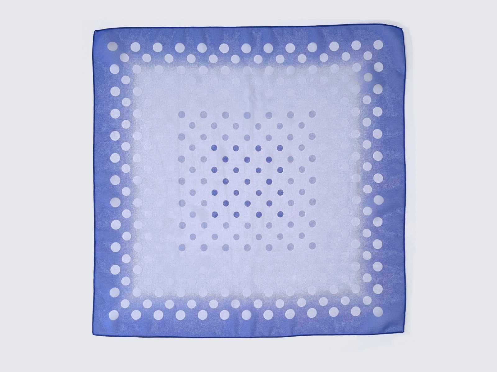 51×51 cm blue blue polka dot scarf, thin and semi sheer, like new