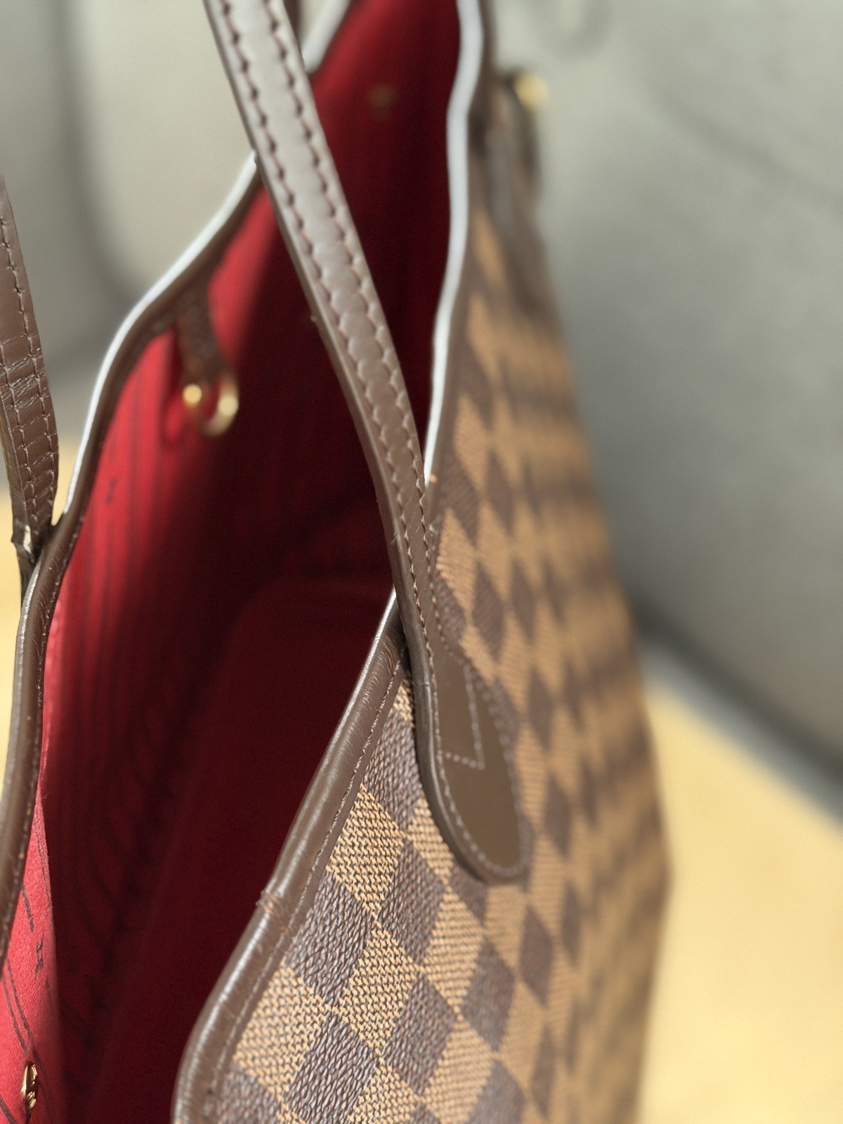 Louis Vuitton Neverfull Tote MM Damier Ebene Canvas