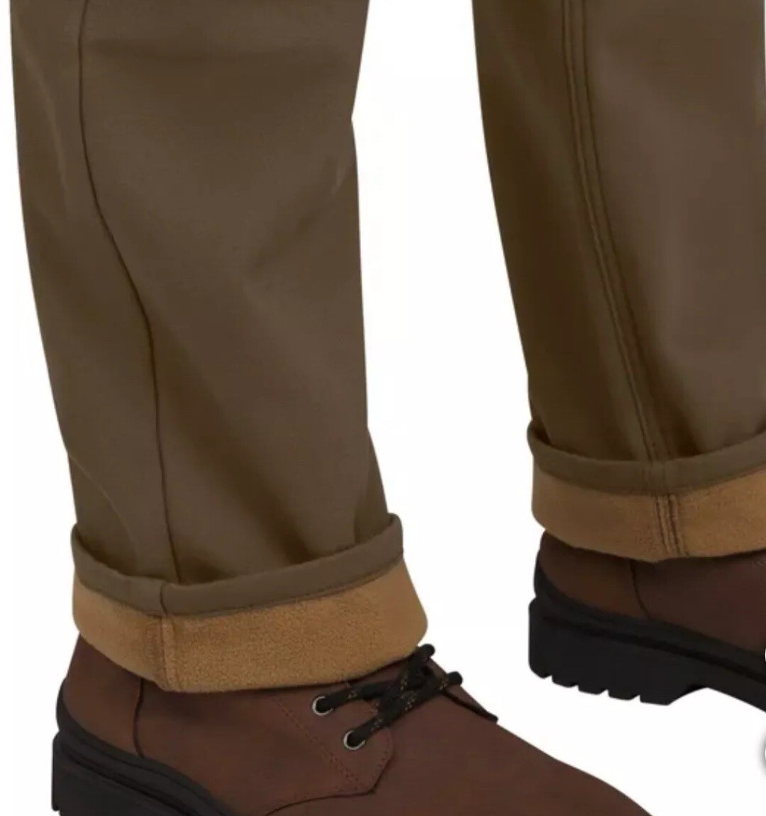 Men’ Weatherproof Vintage Stretch Canvas Fleece Lined Pants Green Size 40×32 NWT