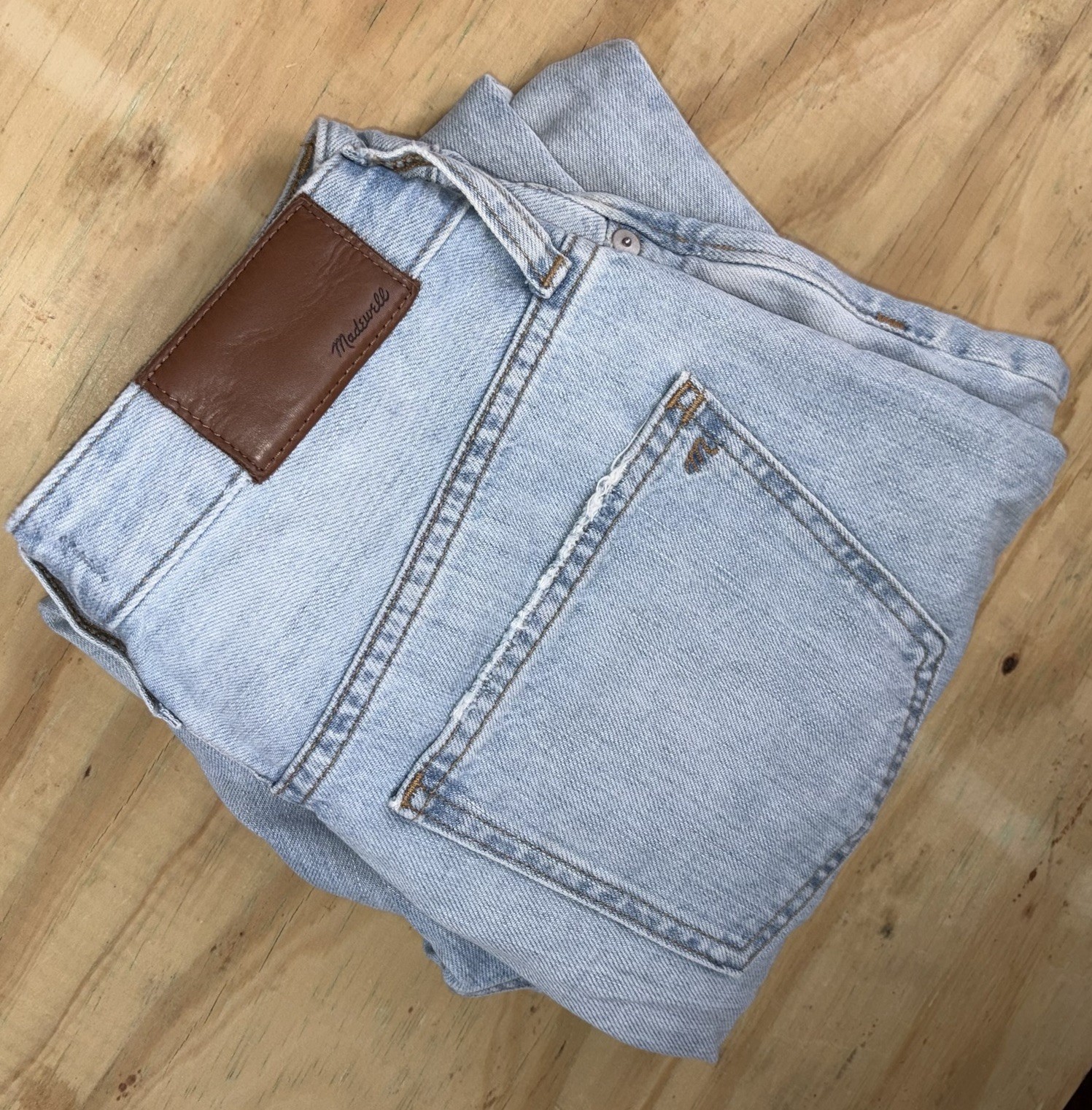 Madewell Curvy Perfect Vintage Jeans 25p Petite High Rise Straight Light Blue