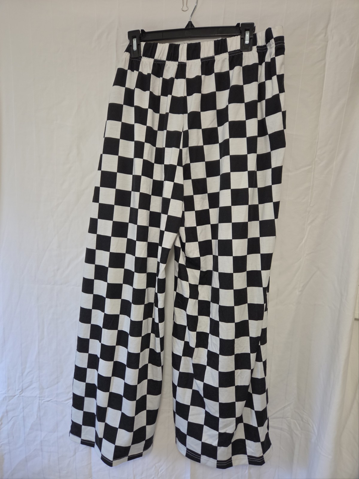 Women’s 2XL Checkered Stretch Pants Wide Leg NEW Without Tags